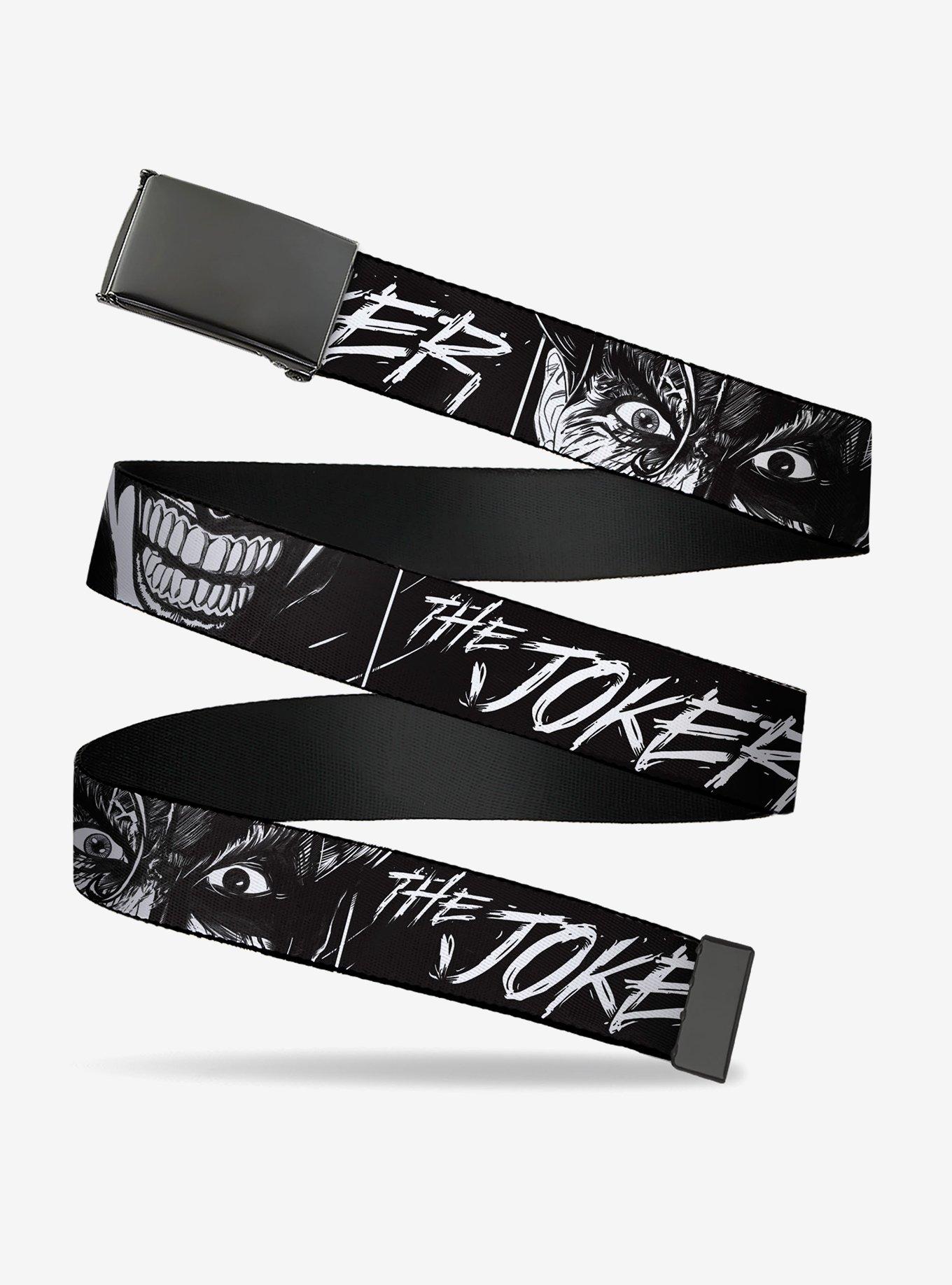 DC Comics The Joker Smiling Eyes Sketch Close Up Clamp Buckle Belt