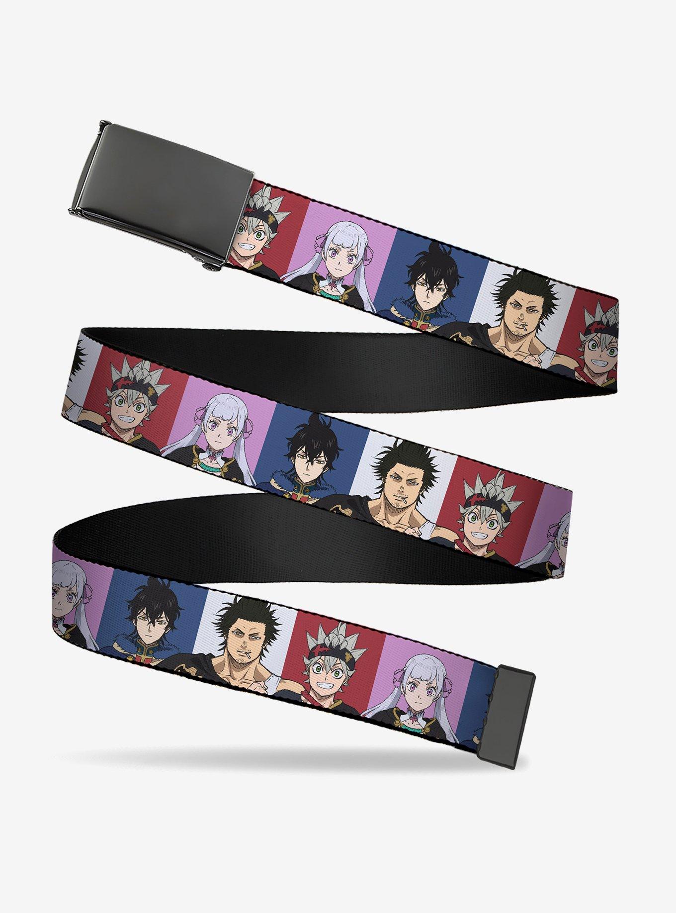Black Clover Four Character Pose Blocks Multi Clamp Buckle Belt