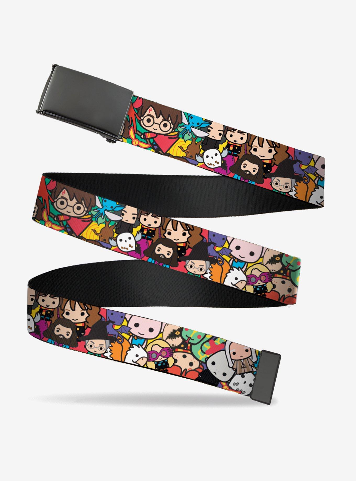 Harry Potter Chibi Charms Characters Stacked Clamp Buckle Belt
