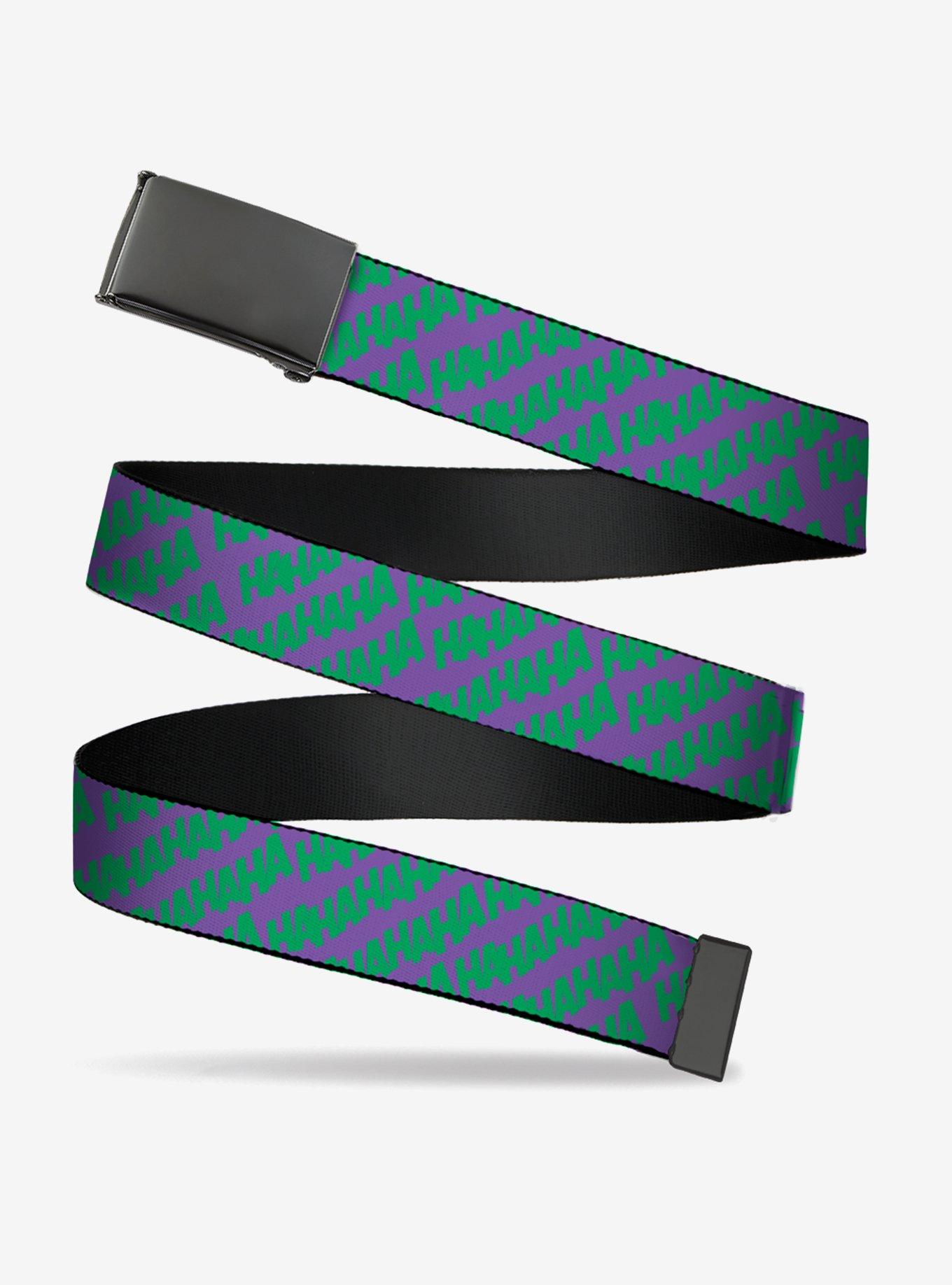 DC Comics Joker Ha Ha Ha Purple Green Clamp Buckle Belt, , hi-res