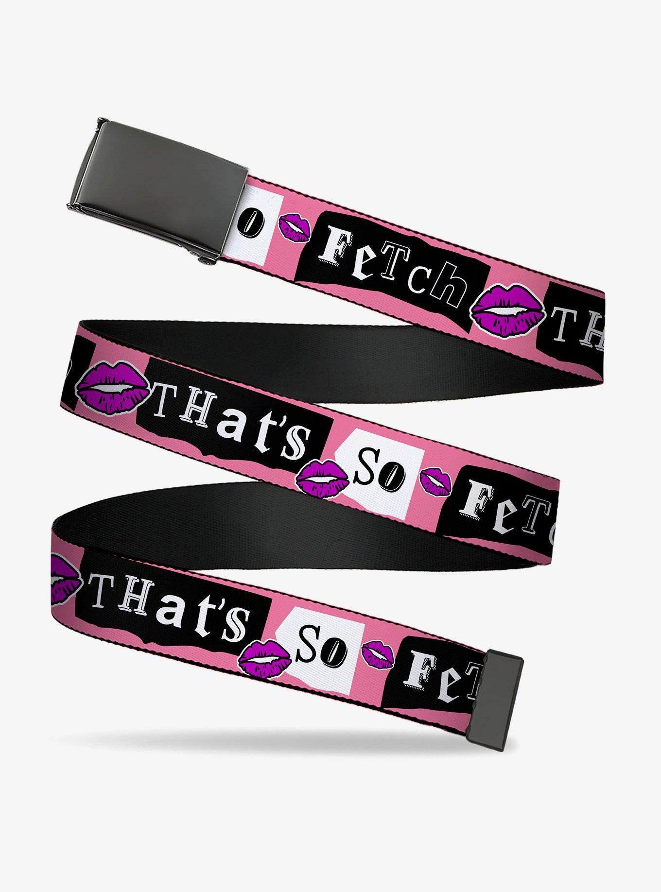 Mean Girls That's So Fetch Collage Pink Clamp Buckle Belt, MULTI, hi-res