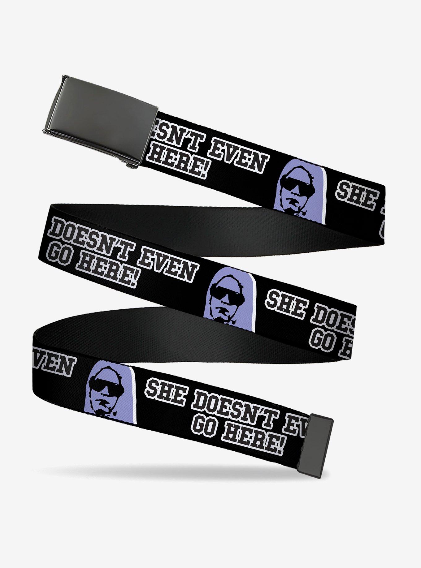 Mean Girls Damian She Doesn't Even Go Here Clamp Buckle Belt, , hi-res