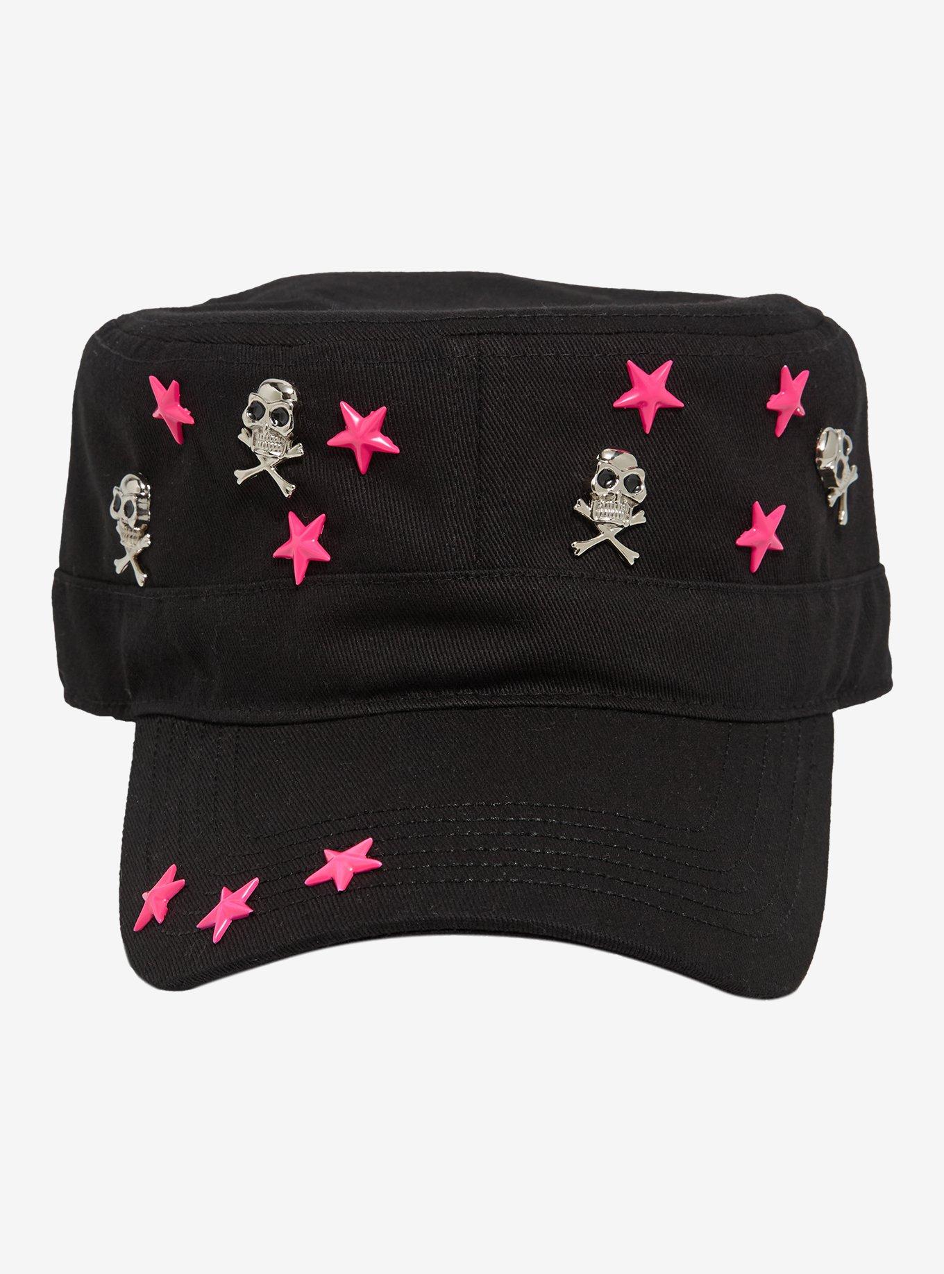 Skull Pink Star Cadet Hat, , hi-res