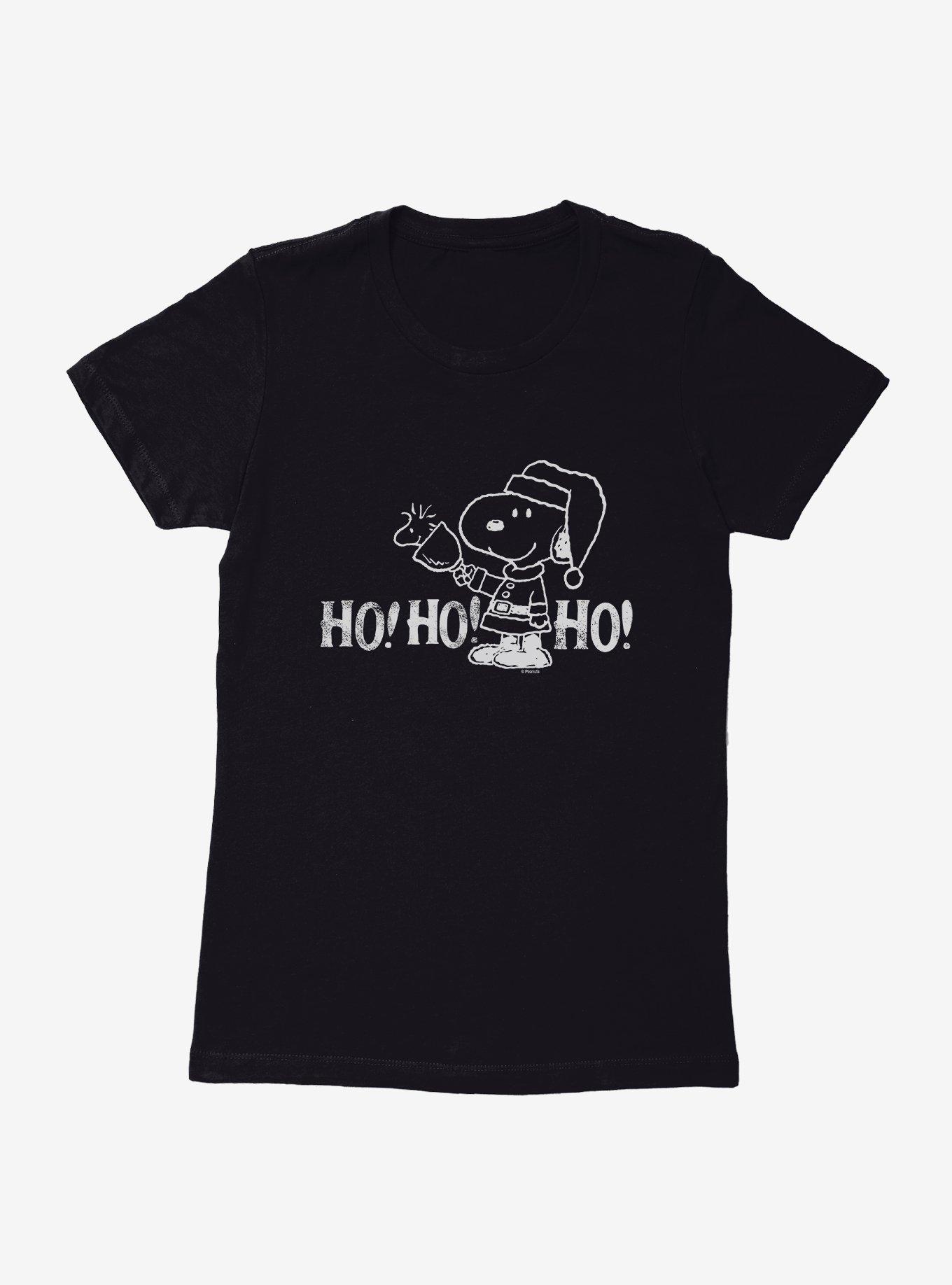 Peanuts Ho Ho Ho Snoopy Womens T-Shirt, BLACK, hi-res