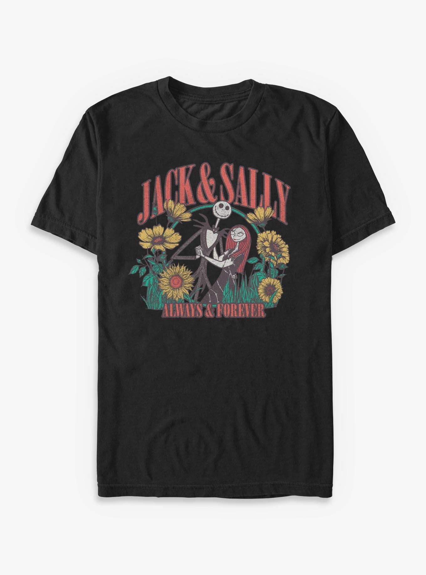 Disney The Nightmare Before Christmas Jack And Sally Floral T-Shirt, , hi-res