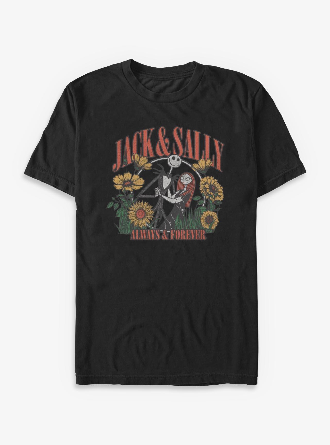 Disney The Nightmare Before Christmas Jack And Sally Floral T-Shirt, , hi-res