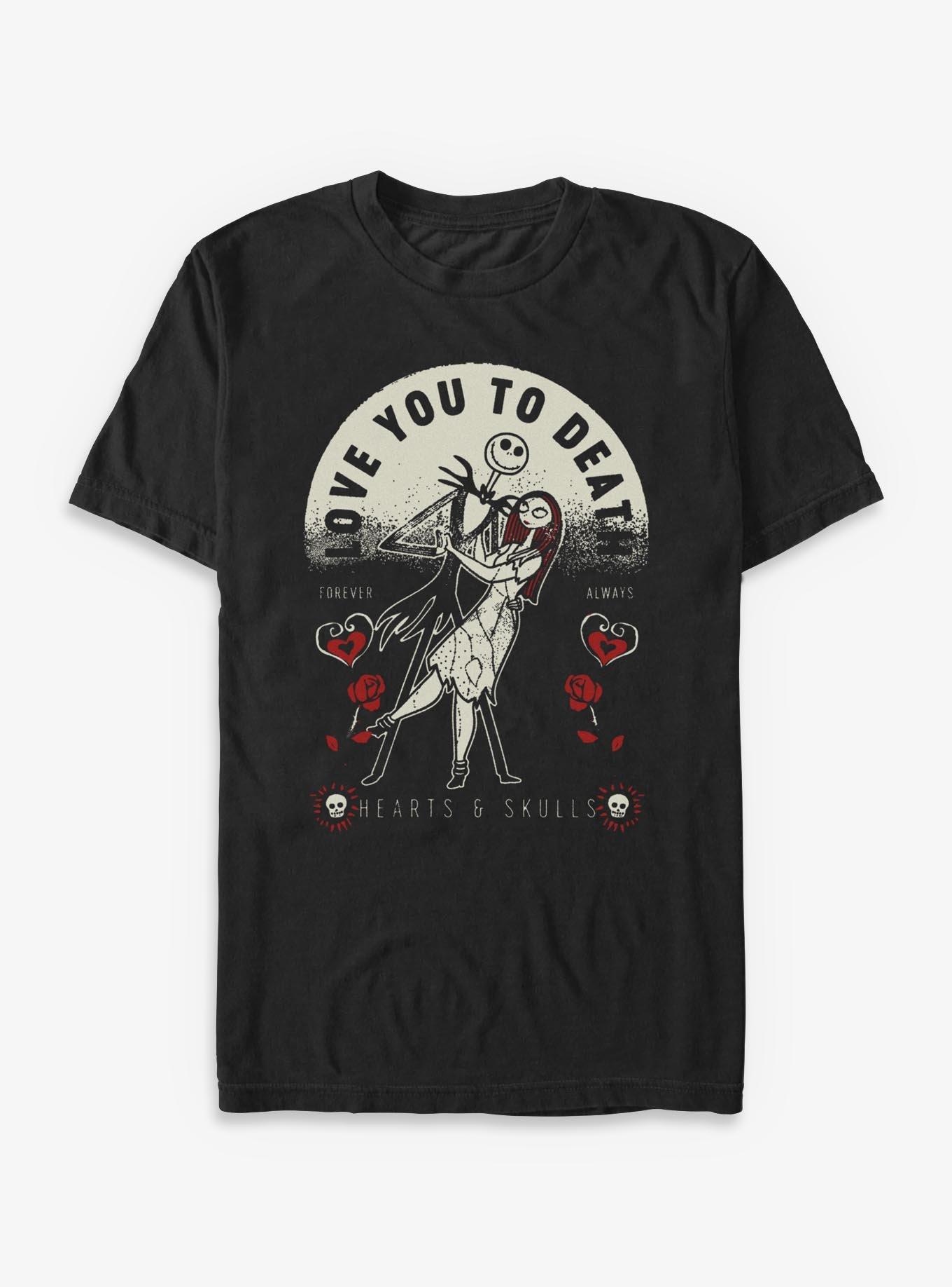 Disney The Nightmare Before Christmas Love You To Death Sally & Jack - Black, BLACK, hi-res