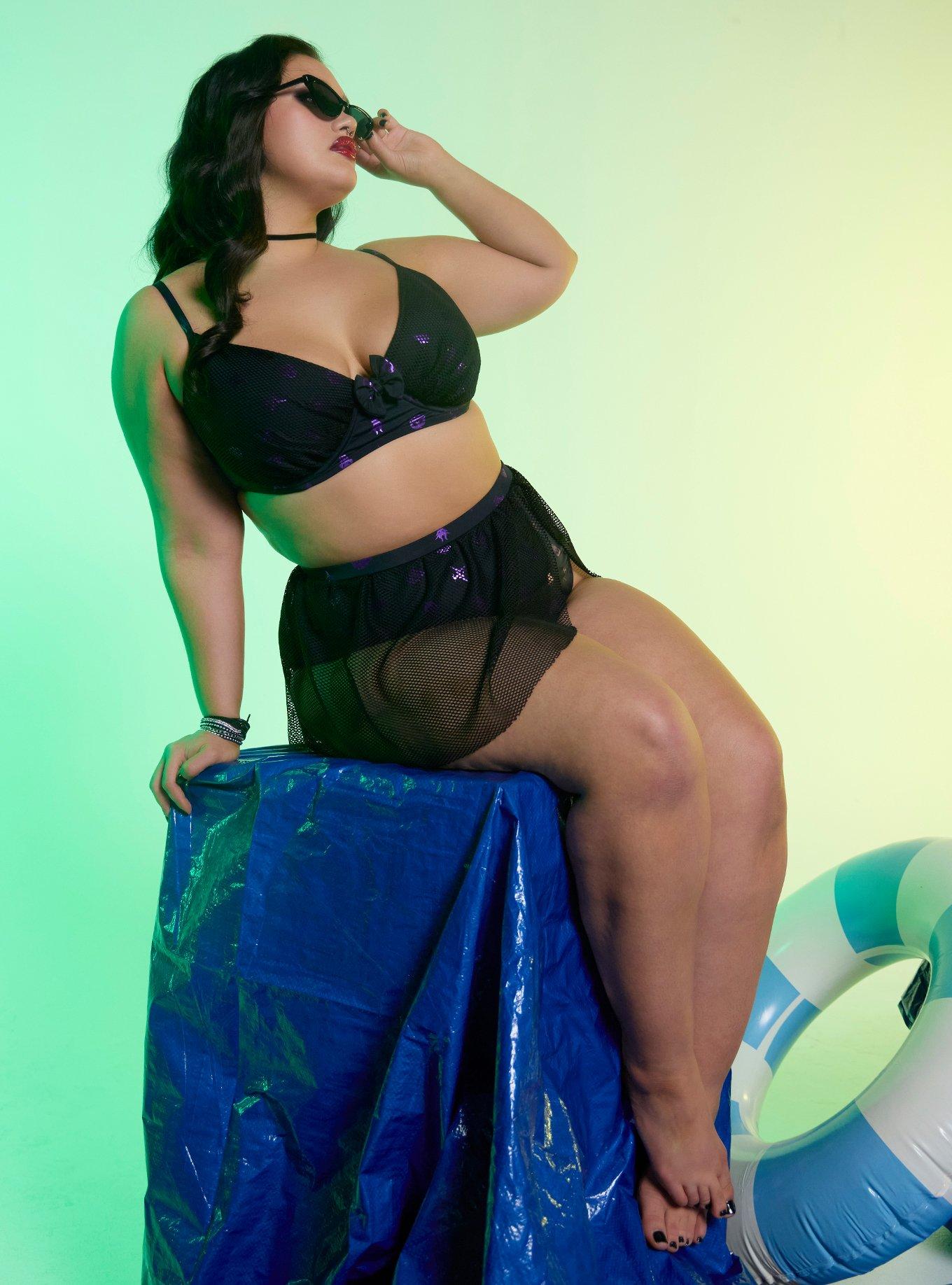 Disney Villains Iridescent Icons High-Waisted Swim Bottoms Plus Size, , hi-res