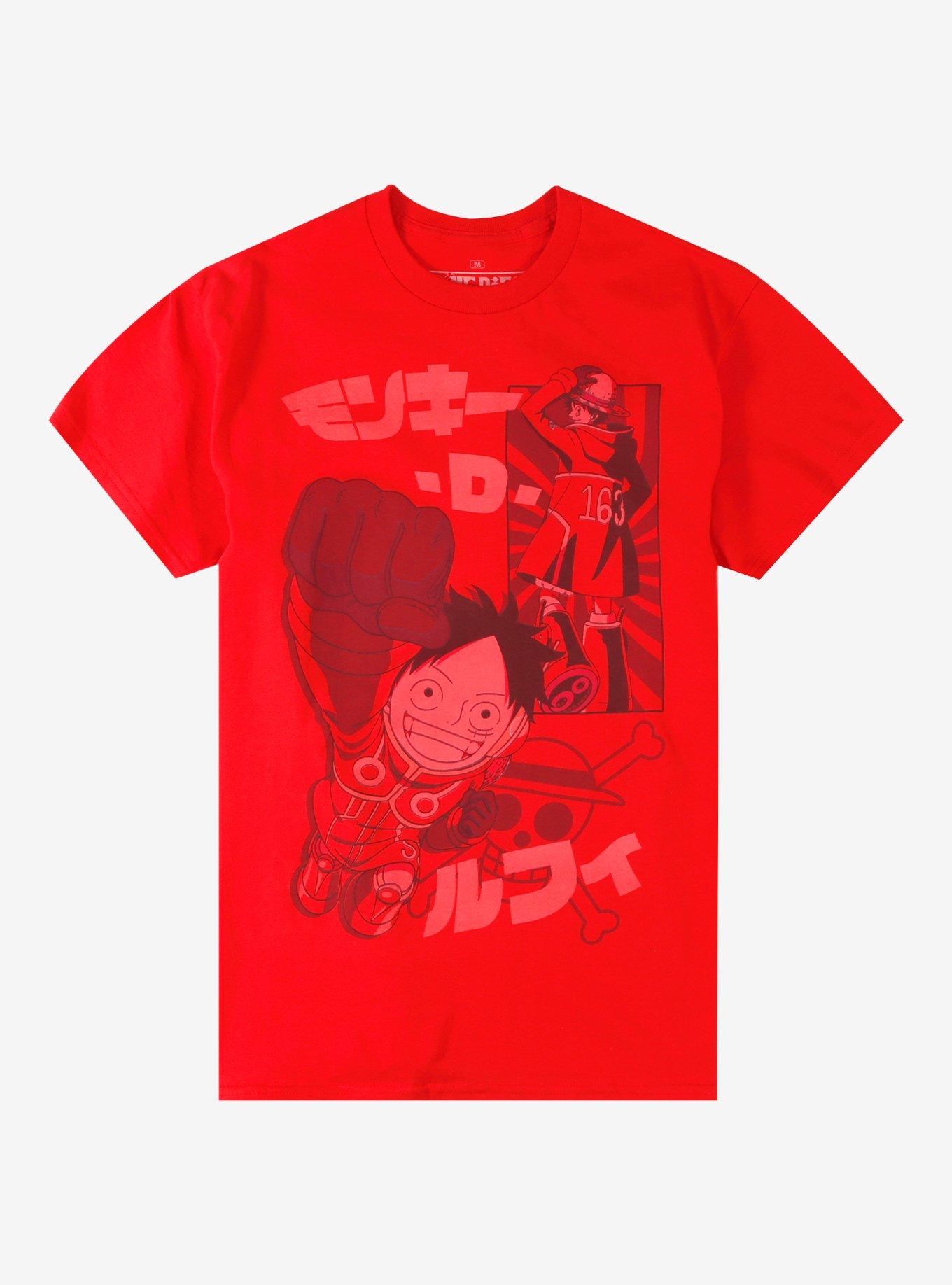 One Piece Luffy Tonal Red T-Shirt, , hi-res