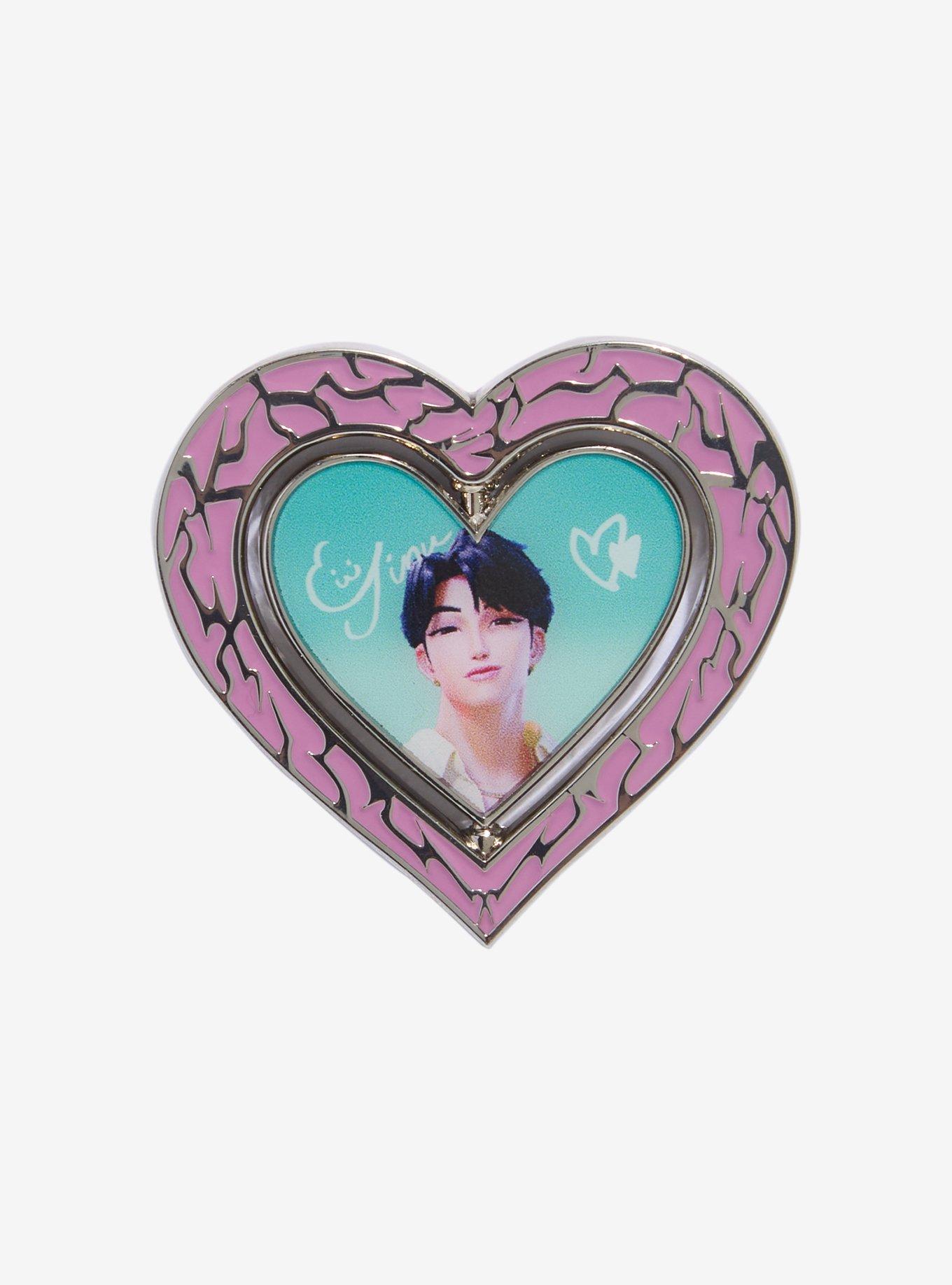 KPop Demon Hunters Jinu Spinning Heart Glow-in-the-Dark Enamel Pin - BoxLunch Exclusive, , hi-res