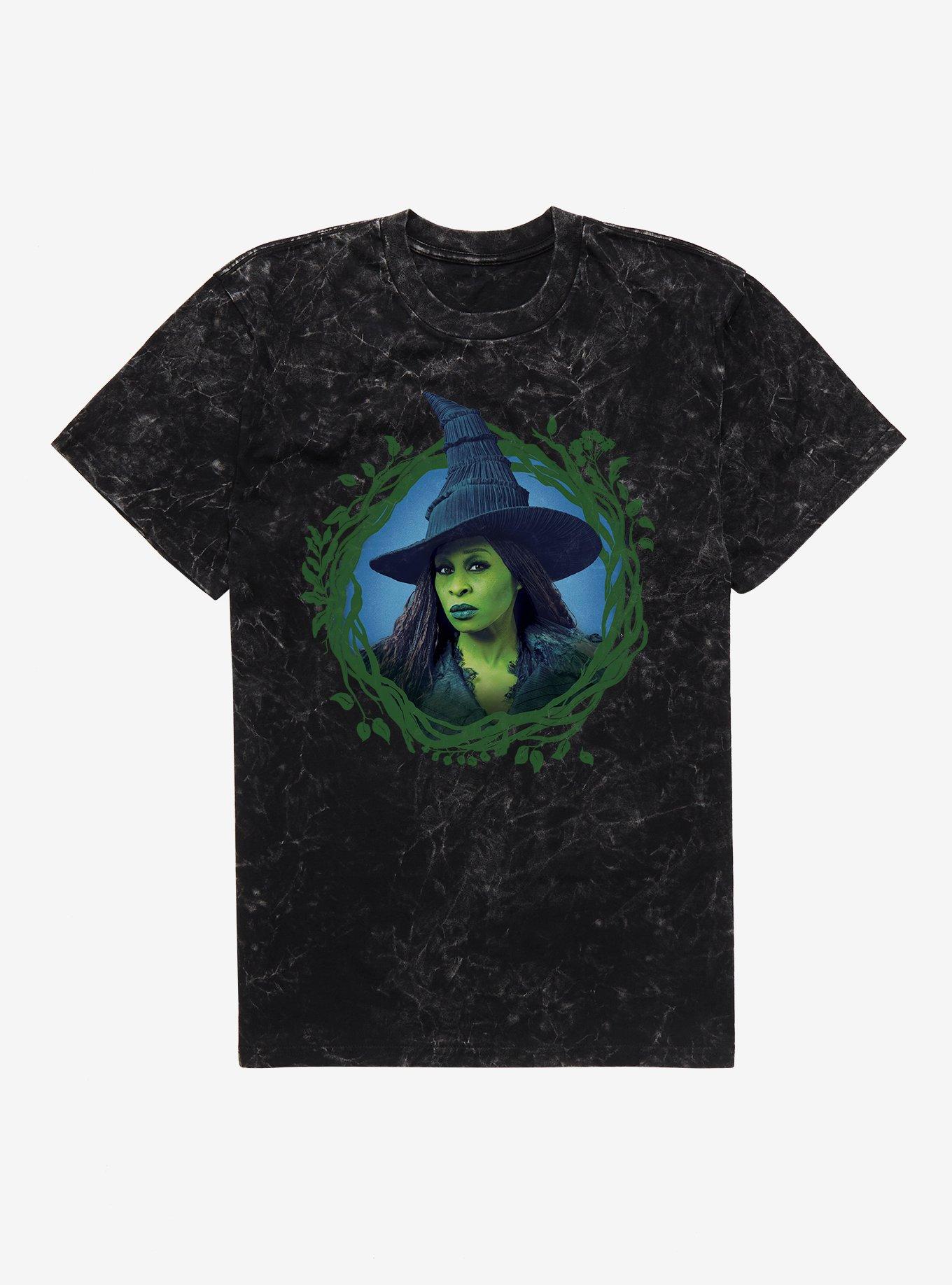 Wicked: For Good Elphaba Portrait Mineral Wash T-Shirt, , hi-res