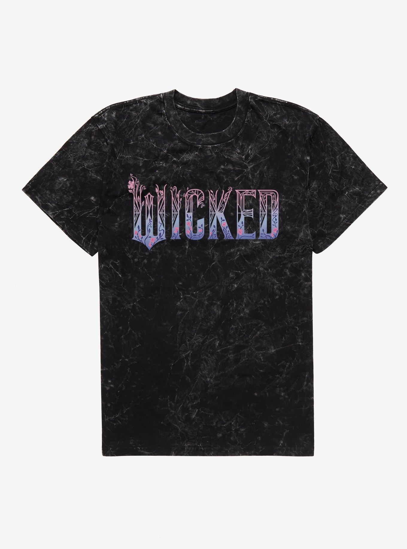 Wicked: For Good Pink Stylized Logo Mineral Wash T-Shirt