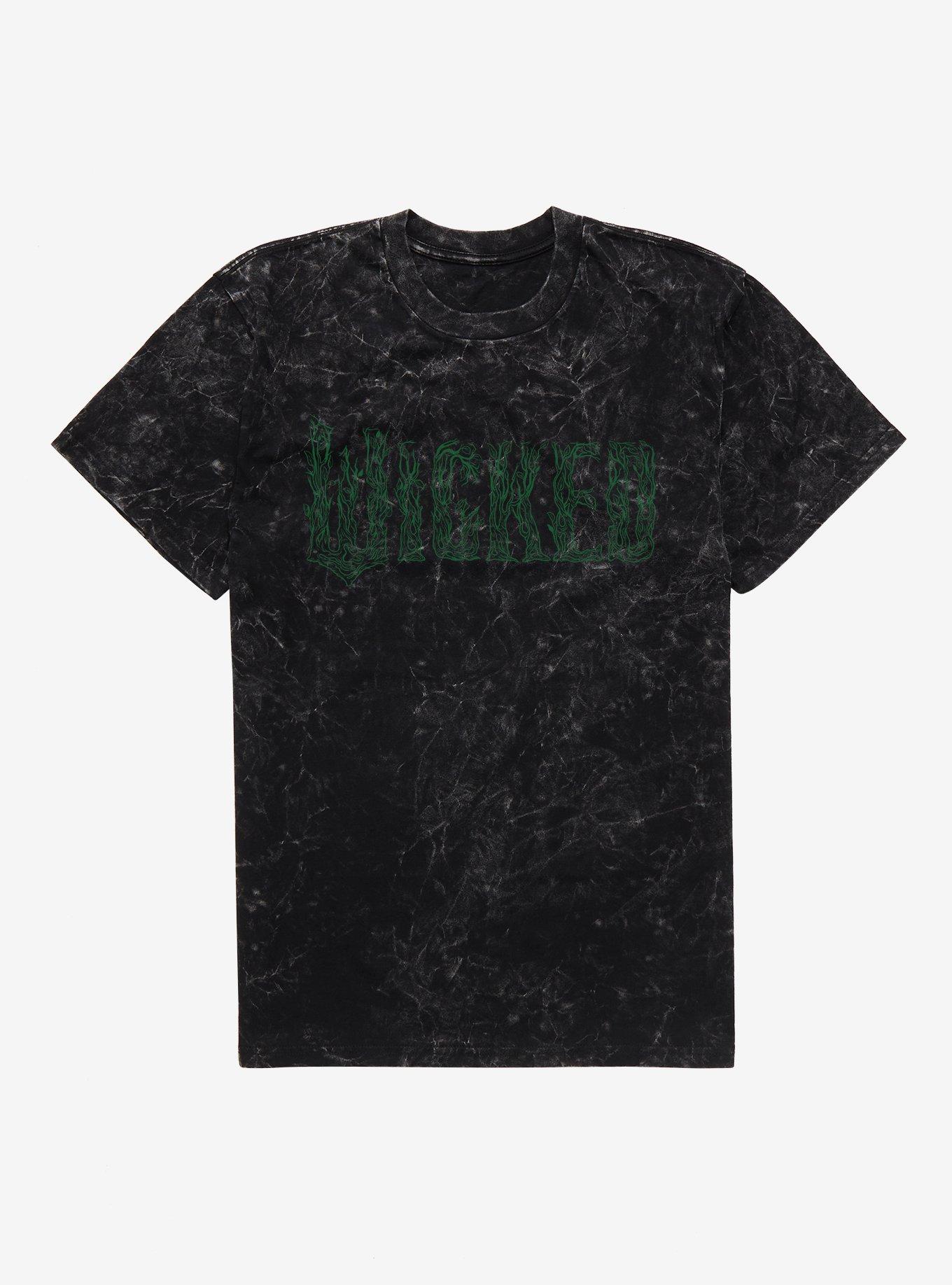 Wicked: For Good Green Stylized Logo Mineral Wash T-Shirt, , hi-res