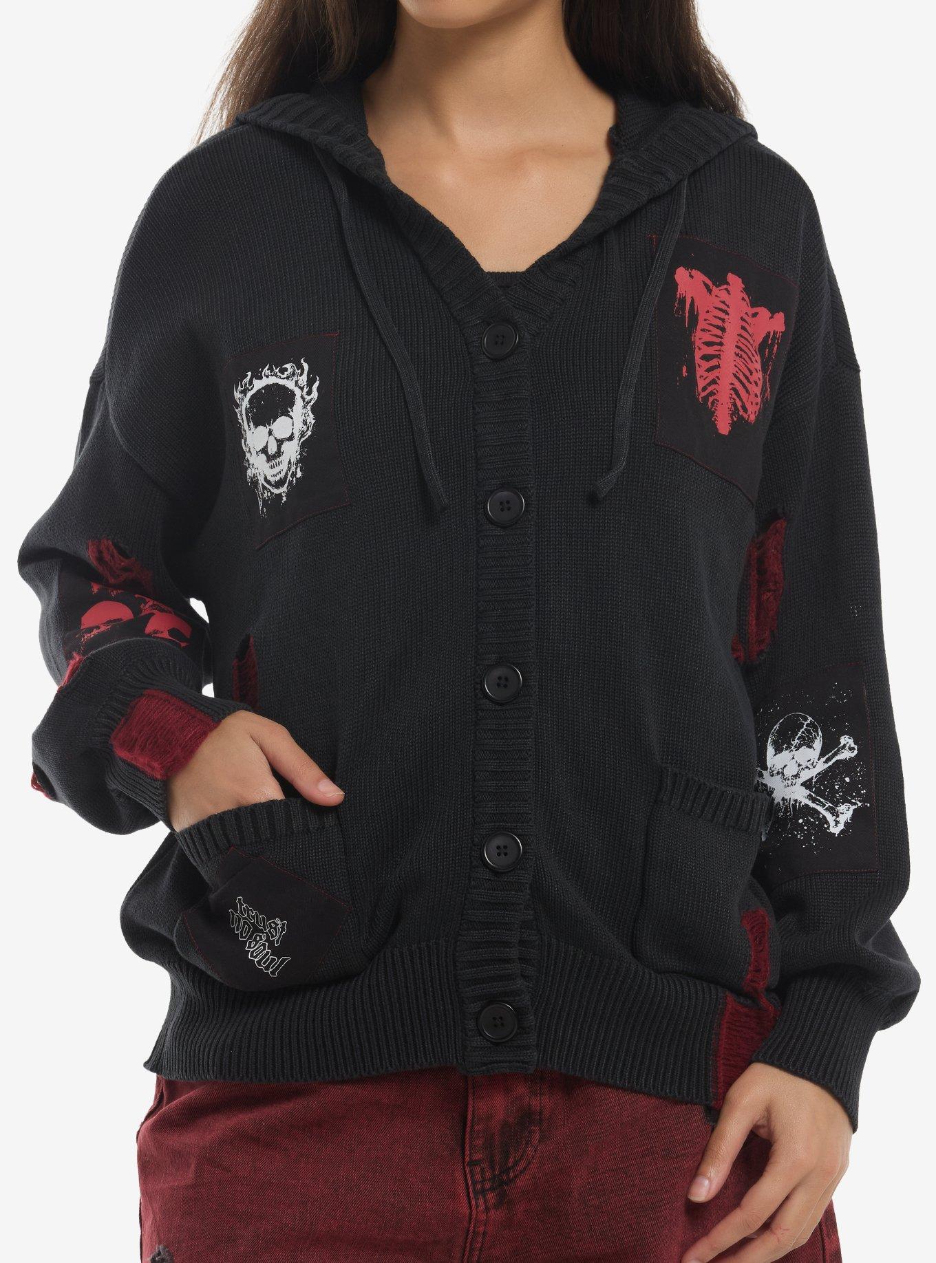 Social Collision Trust No Soul Girls Knit Hoodie, , hi-res