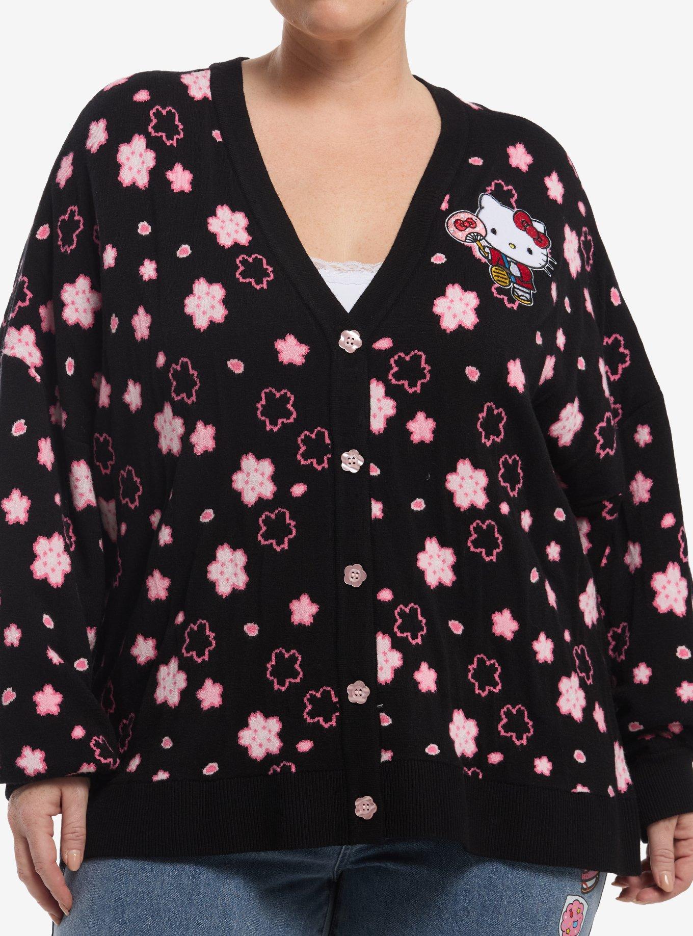 Hello Kitty And Friends Cherry Blossom Girls Cardigan Plus Size, , hi-res