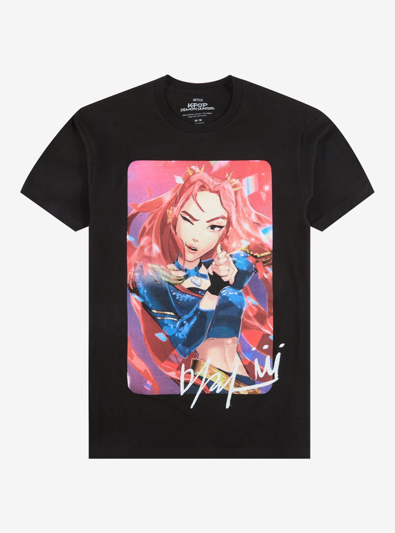 KPop Demon Hunters HUNTRX Mira Portrait Signature T-Shirt