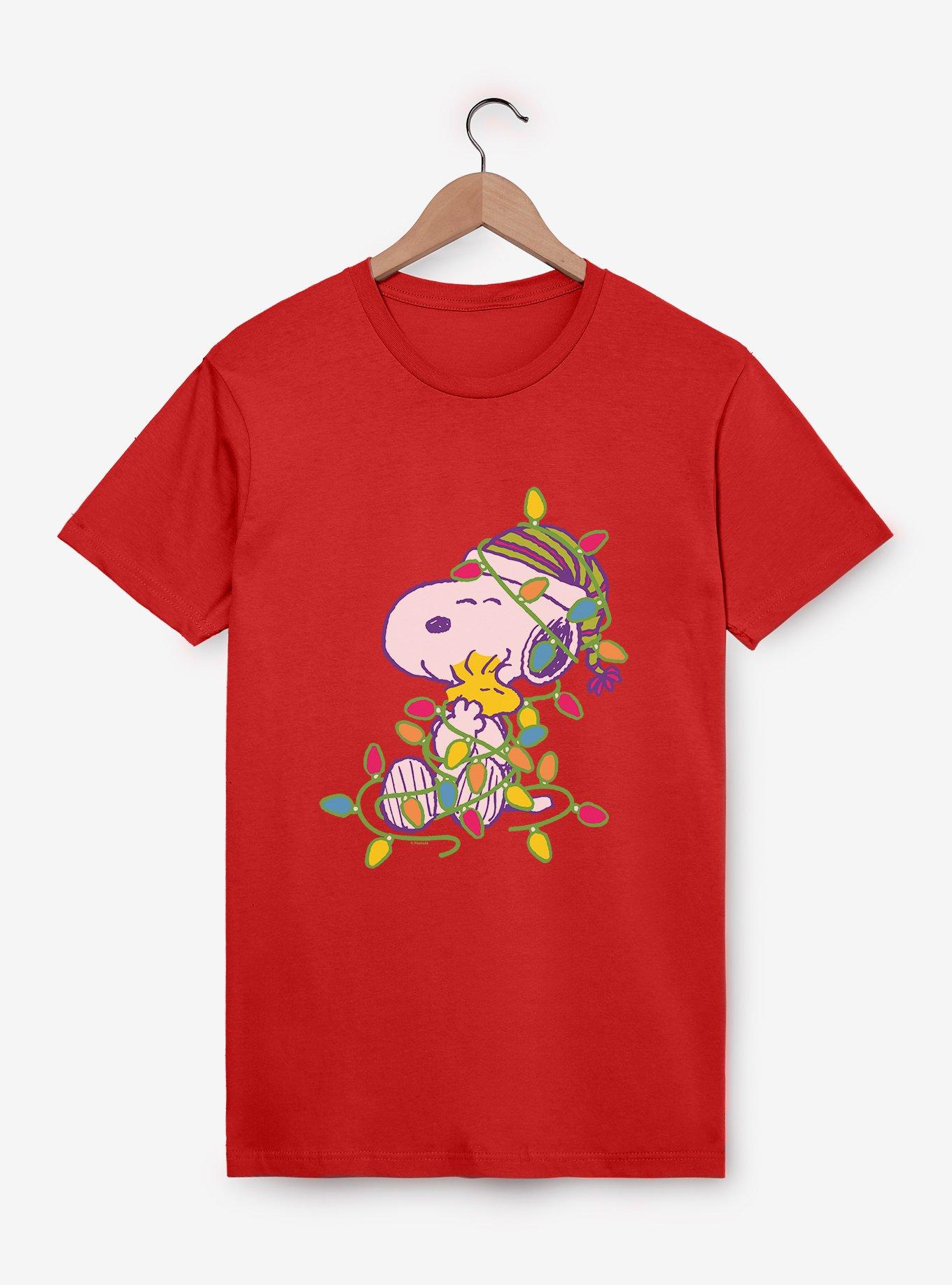 Peanuts Snoopy And Woodstock Wrapped In Lights T-Shirt, , hi-res