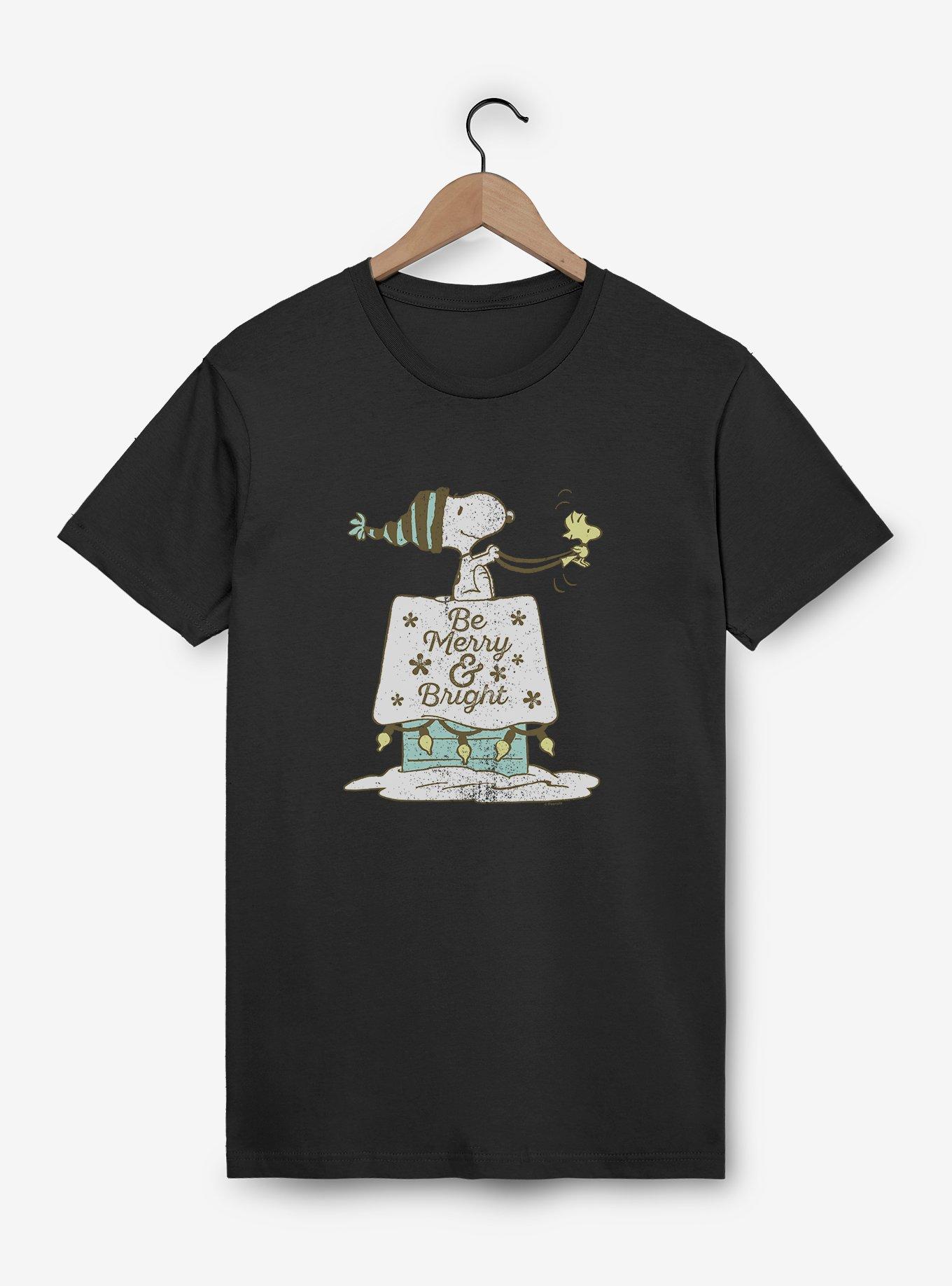 Peanuts Be Merry And Bright Snoopy Woodstock T-Shirt, , hi-res