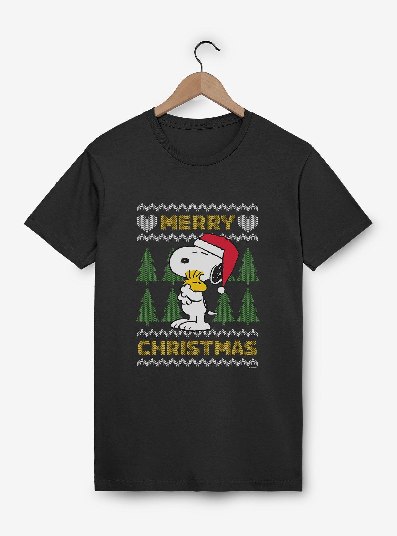 Peanuts Merry Christmas Sweater Pattern T-Shirt, , hi-res