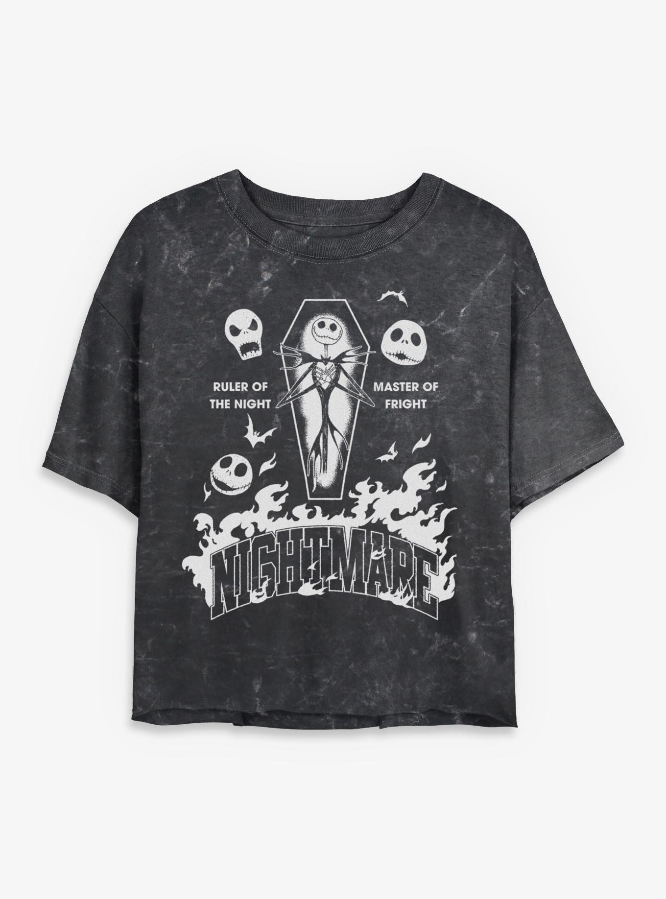 Disney The Nightmare Before Christmas Jack Ruler Of The Night Girls Mineral Wash Crop T-Shirt, , hi-res