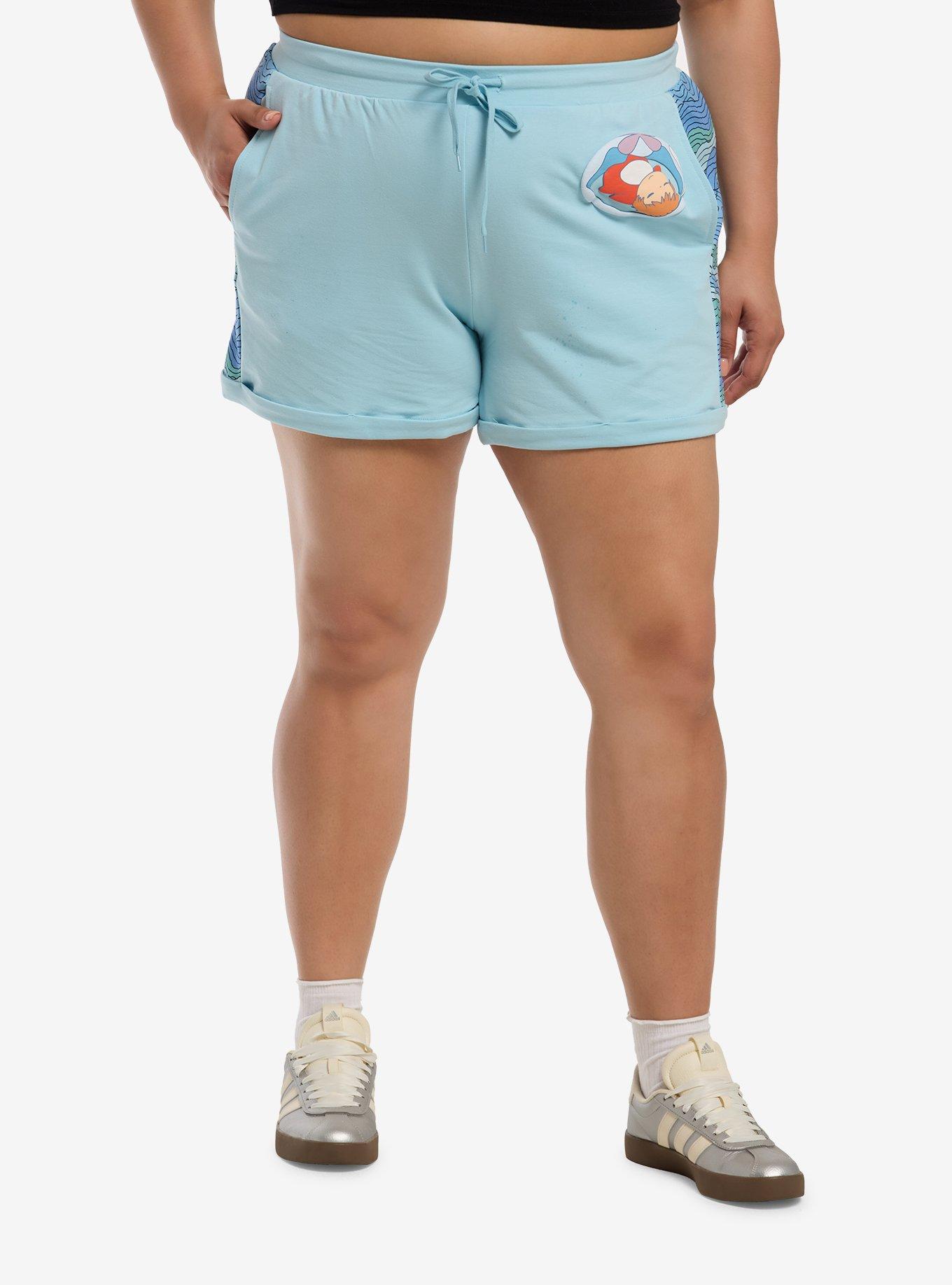 Her Universe Studio Ghibli&reg; Ponyo Wave Panel Lounge Shorts Plus Size, , hi-res