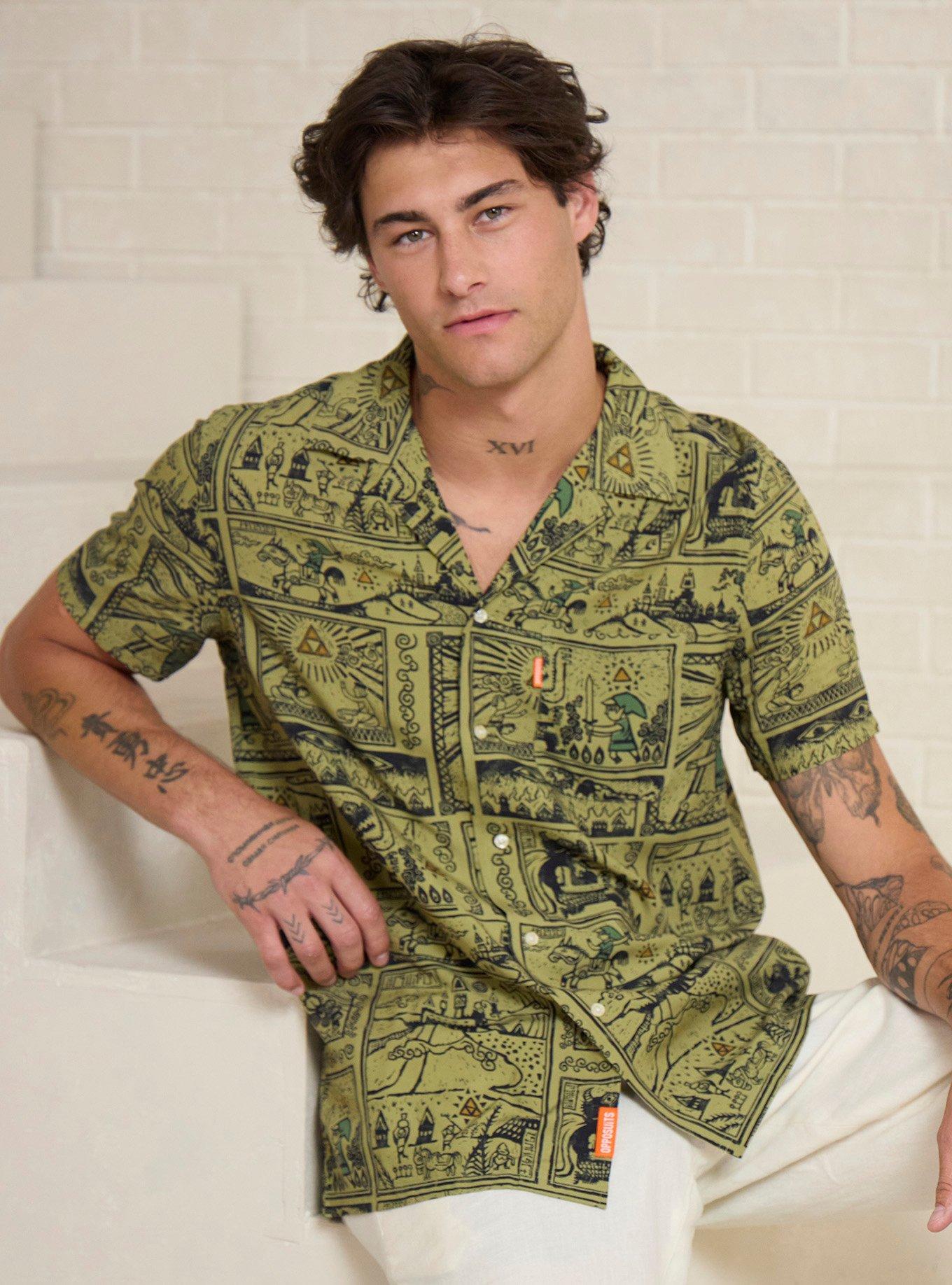 nintendo dress shirt Nintendo The Legend of Zelda Woven Button-Up — BoxLunch Exclusive