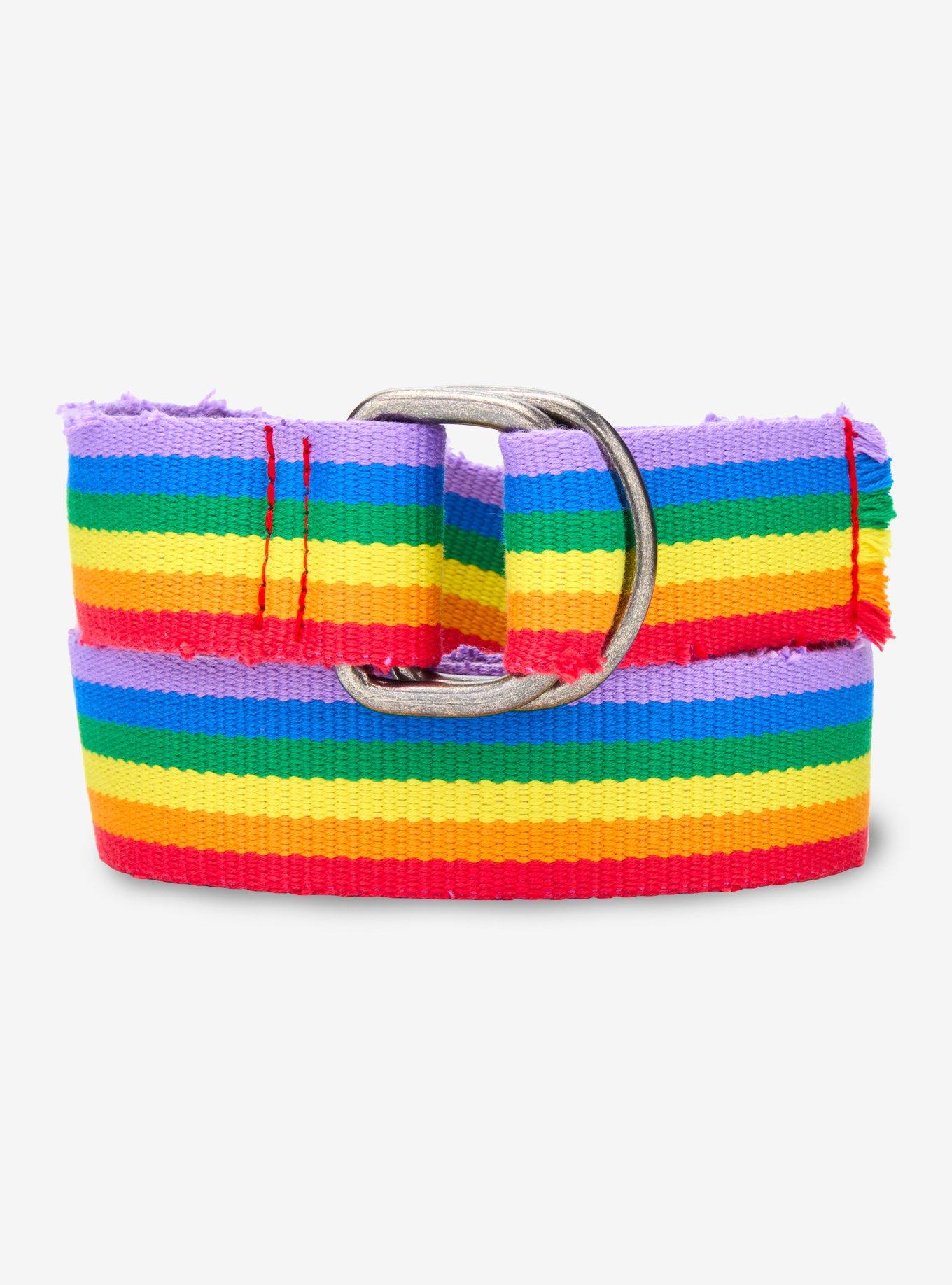 Rainbow Distressed Canvas Belt, , hi-res