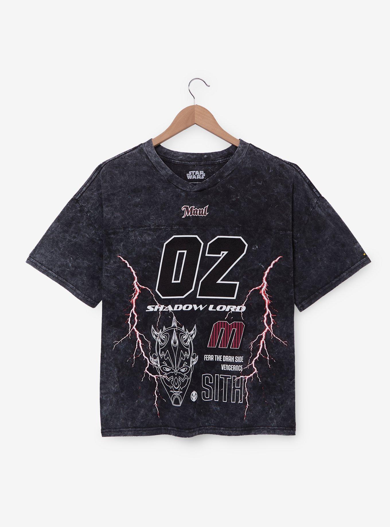 Star Wars Darth Maul Acid Wash Football T-Shirt - BoxLunch Exclusive, , hi-res