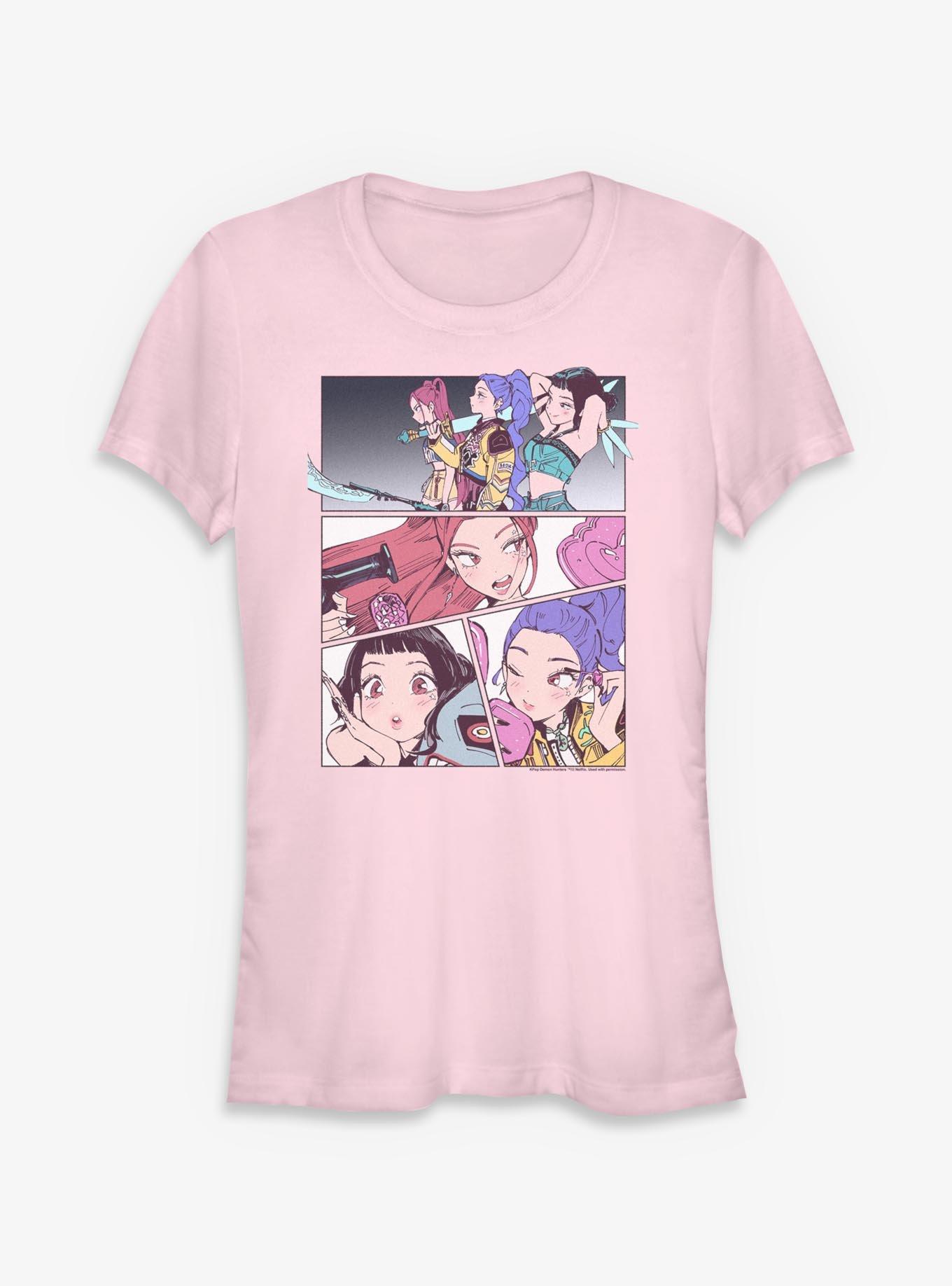 KPop Demon Hunters Huntrix Manhwa Panels Girls T-Shirt, , hi-res