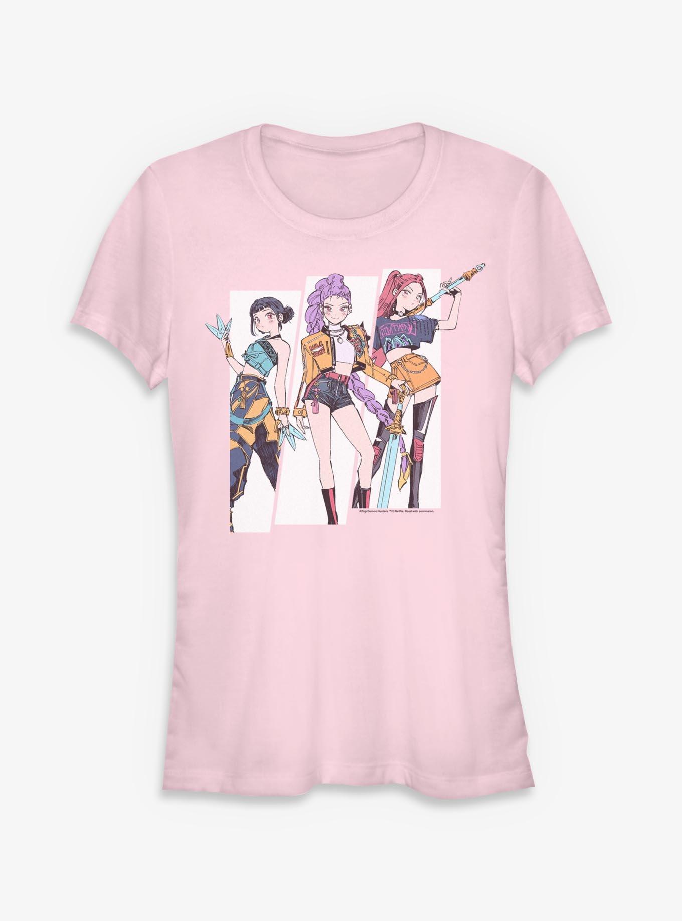 KPop Demon Hunters Huntrix Manhwa Style Panels Girls T-Shirt, , hi-res