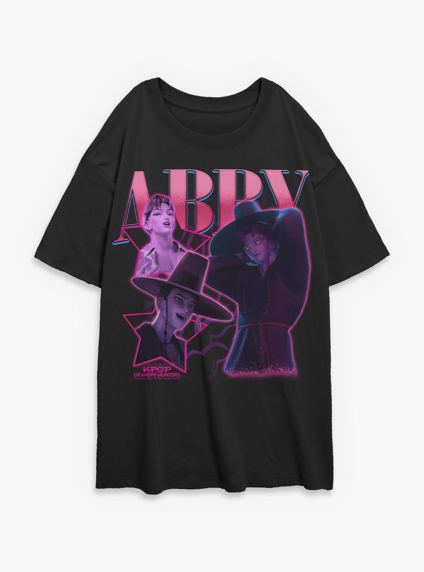 KPop Demon Hunters Saja Boys Abby Collage Girls Oversized T-Shirt, BLACK, hi-res