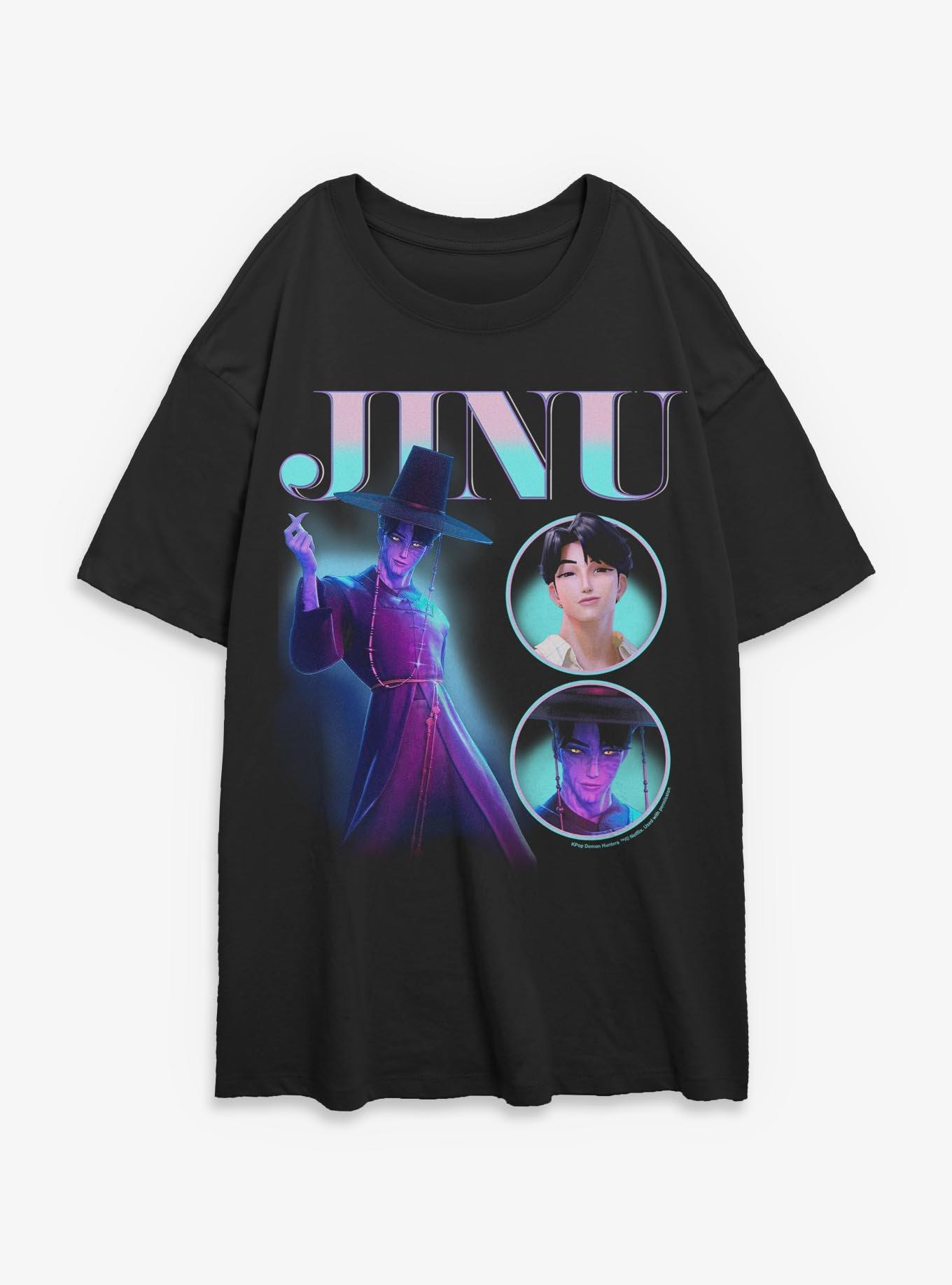 KPop Demon Hunters Saja Boys Jinu Collage Girls Oversized T-Shirt, , hi-res