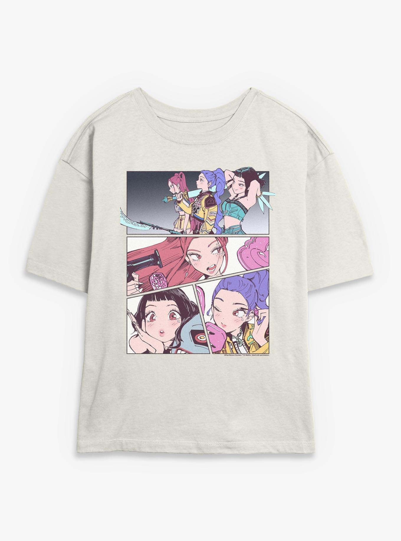 KPop Demon Hunters Huntrix Manhwa Panels Girls Skimmer T-Shirt, , hi-res