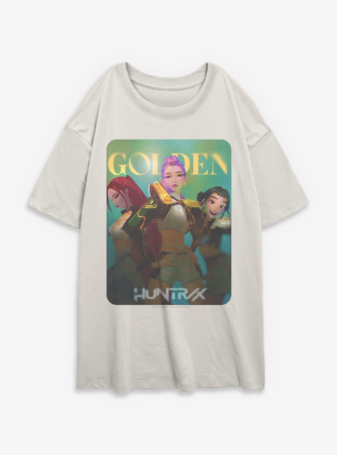 KPop Demon Hunters HUNTRX Golden Photocard Girls Oversized T-Shirt