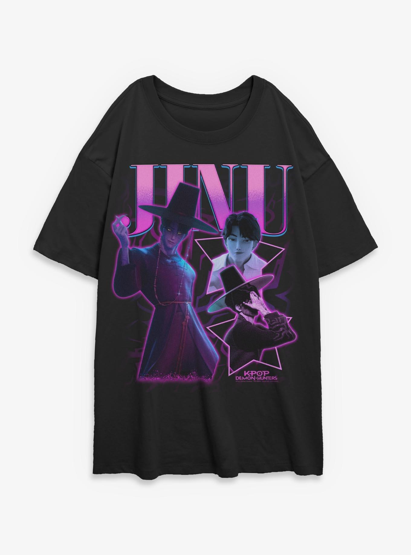 KPop Demon Hunters Saja Boys Jinu Collage Girls Oversized T-Shirt, , hi-res