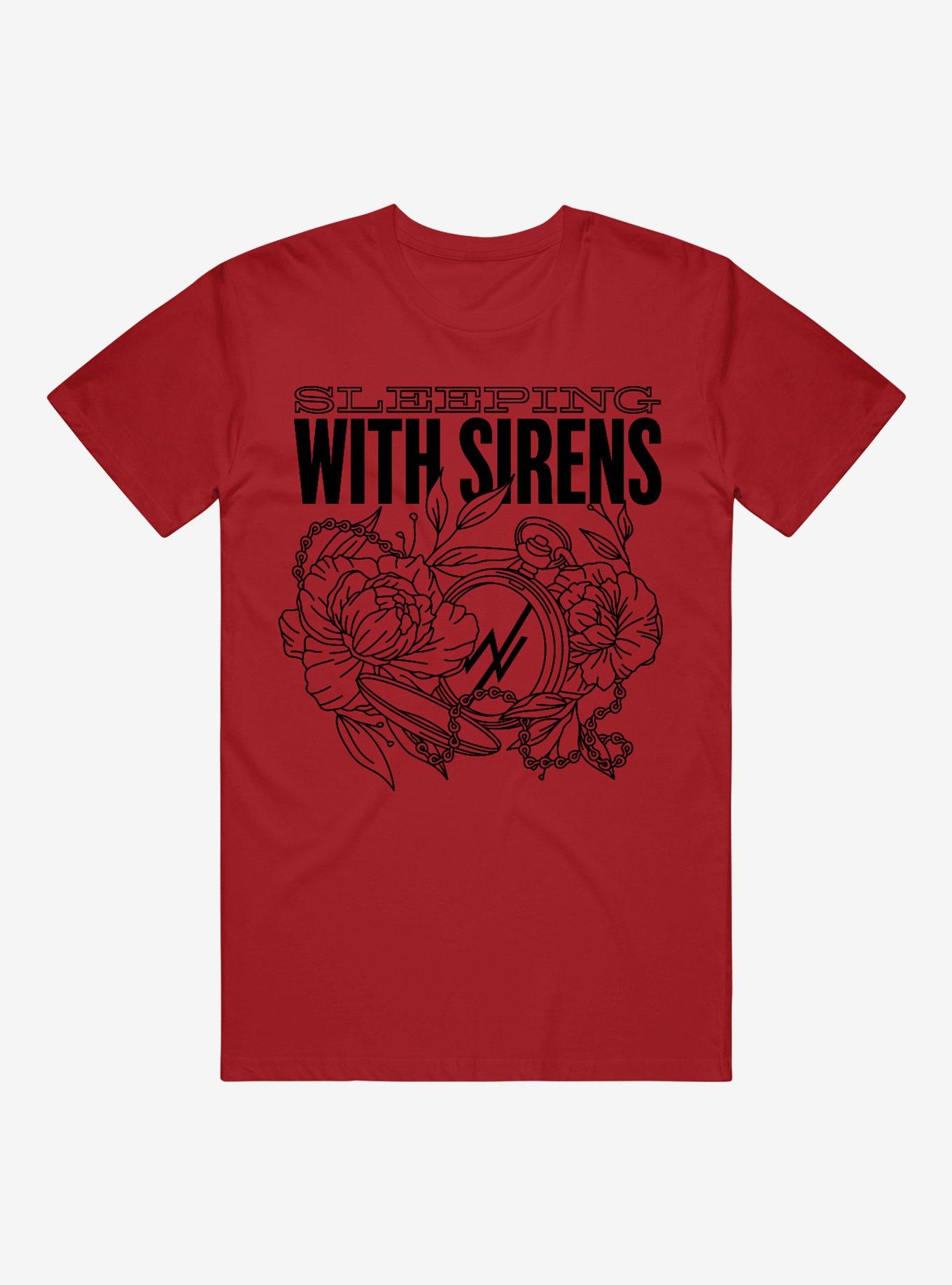 Sleeping With Sirens Floral Stopwatch T-Shirt, , hi-res