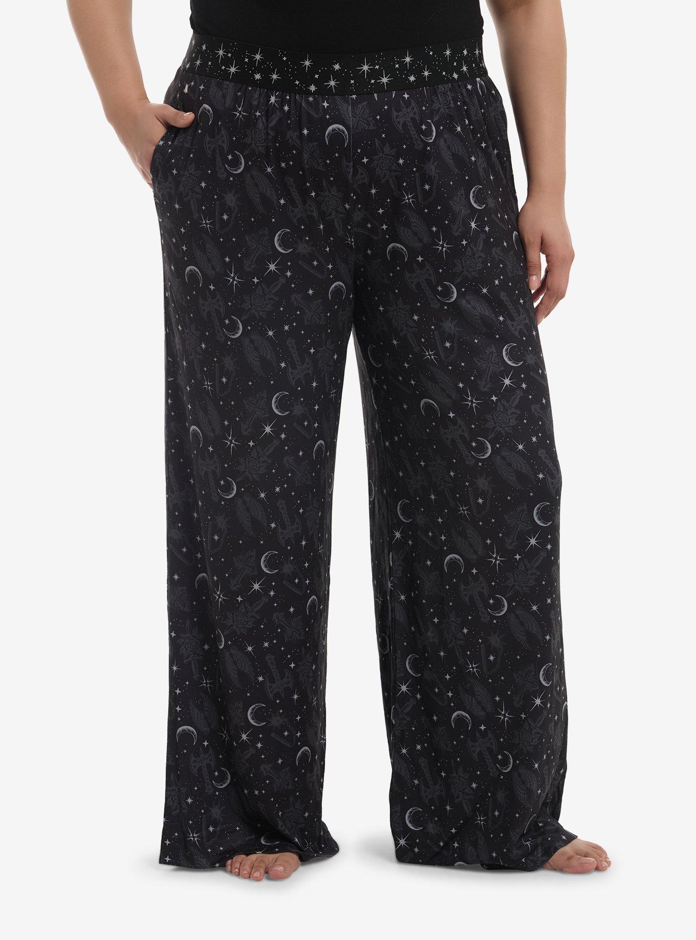 Cosmic Aura Medieval Weapons Celestial Pajama Pants Plus Size, , hi-res
