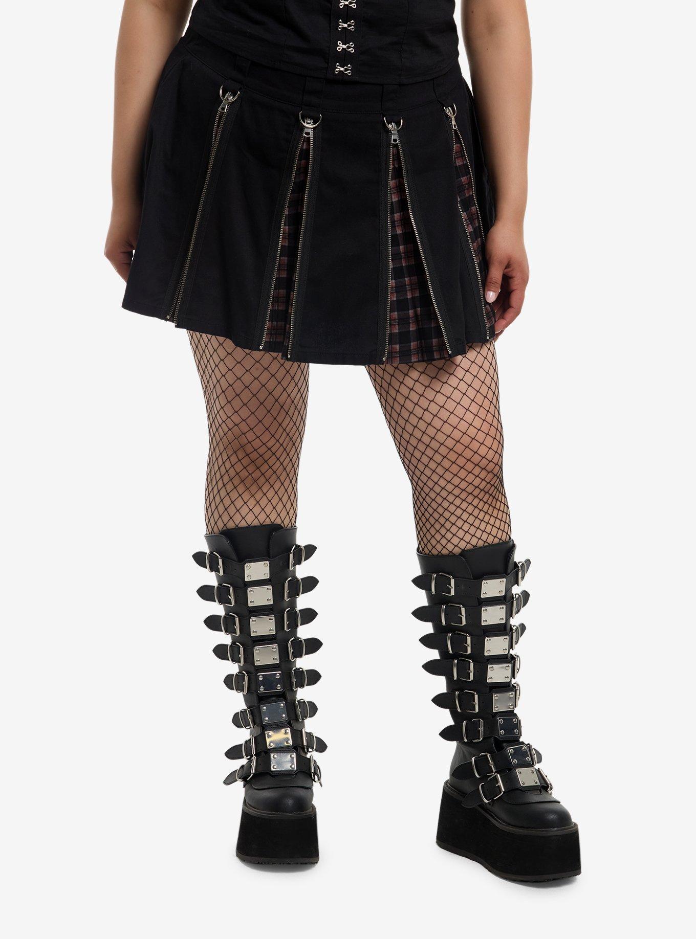 Social Collision Zipper Plaid Pleated Skirt Plus Size | Hot Topic