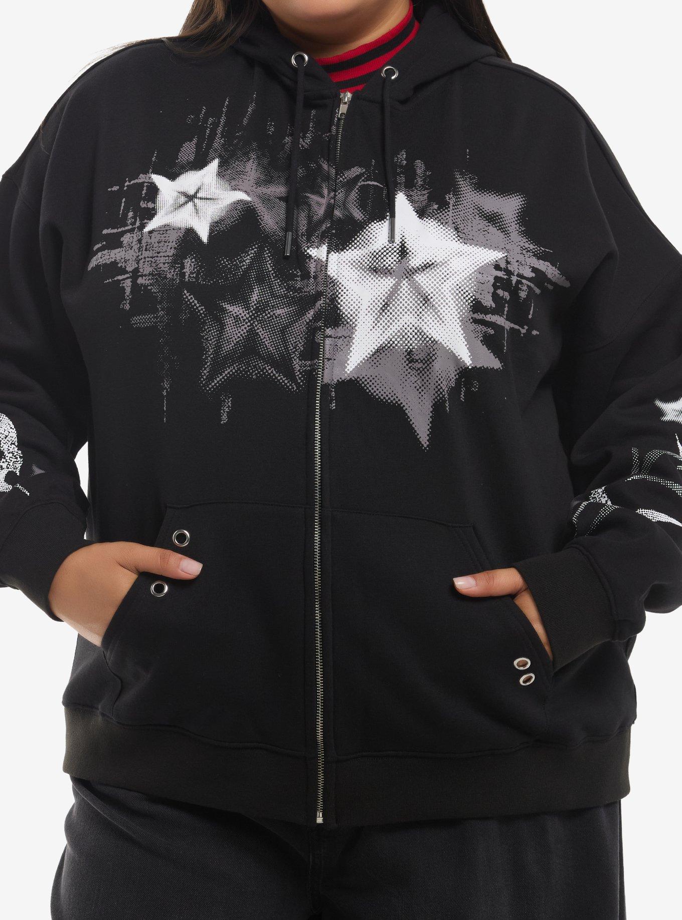 Social Collision Cyber Sigil Stars Girls Hoodie Plus Size, , hi-res
