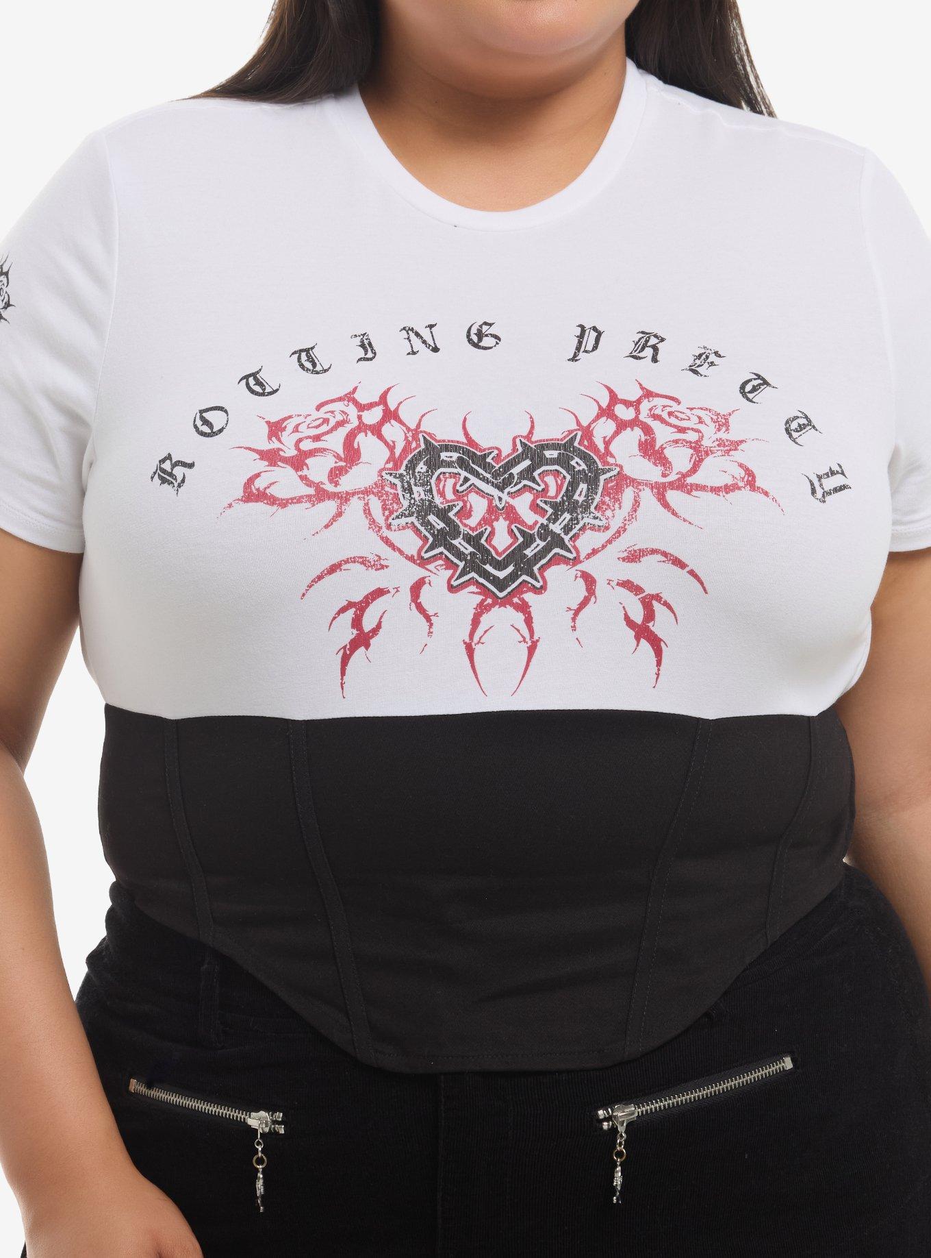 Social Collision Heart Rose Girls Corset Top Plus Size