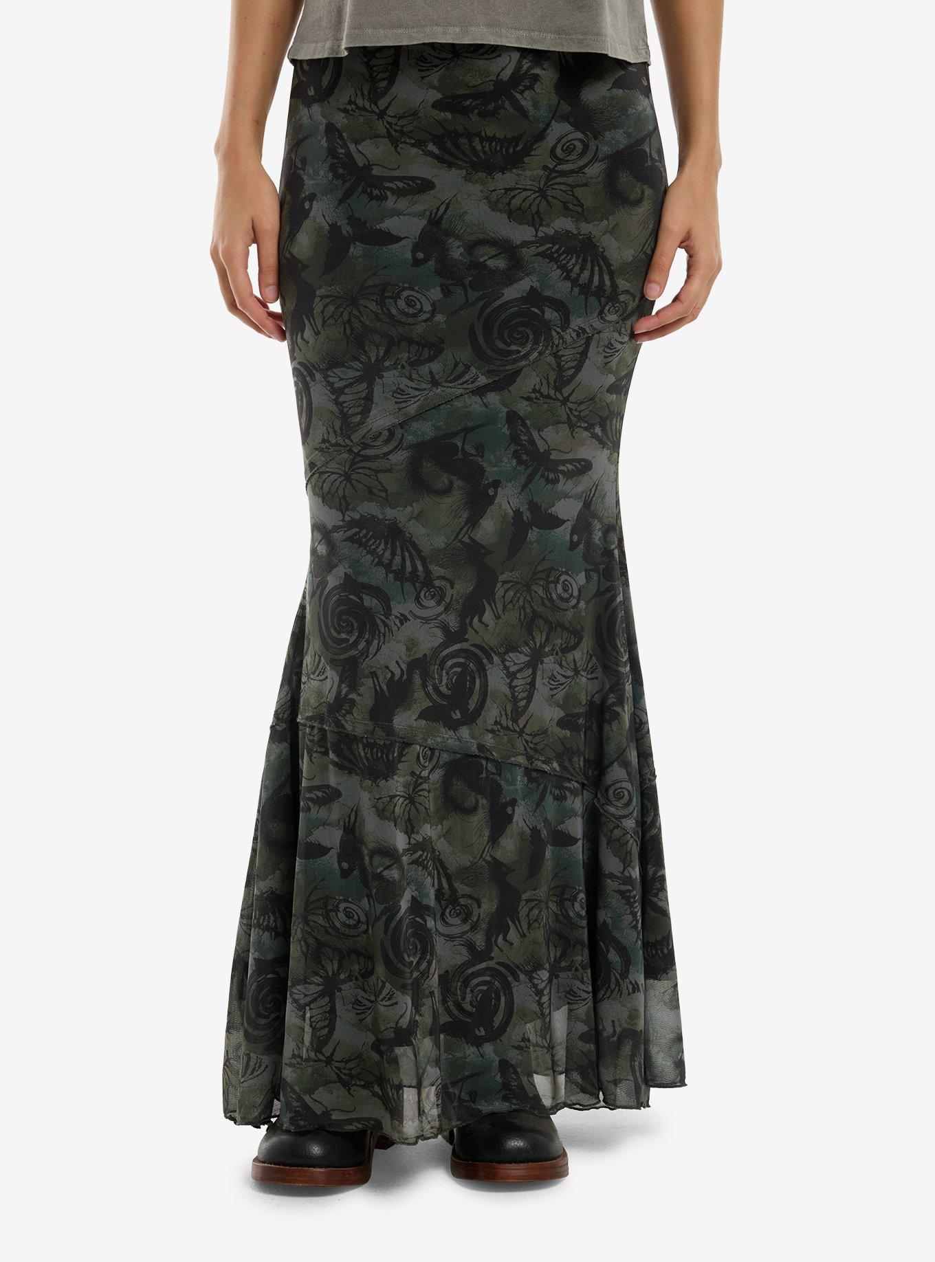 Thorn & Fable Haunted Creatures Maxi Skirt, , hi-res