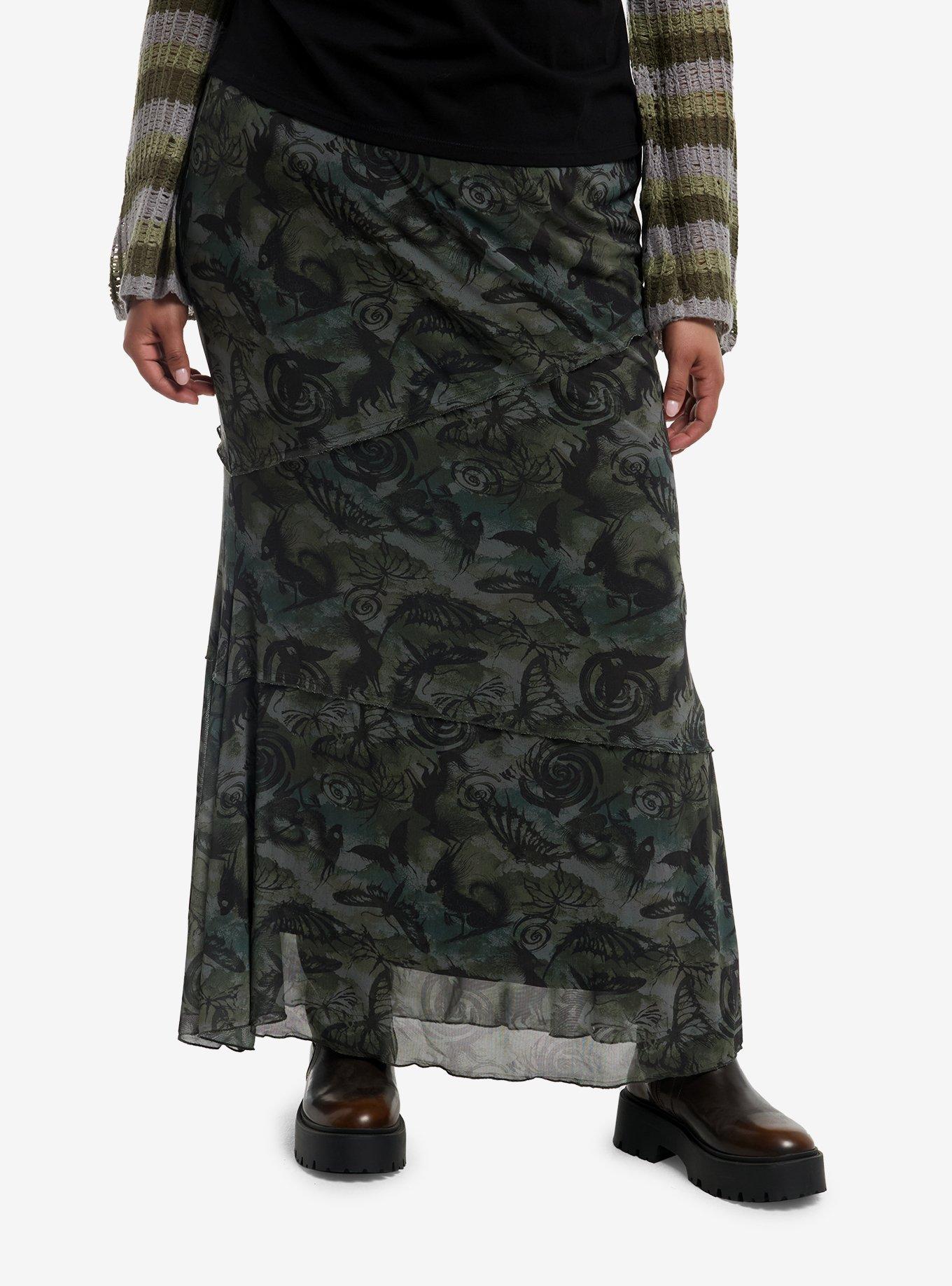 Thorn & Fable Haunted Creatures Maxi Skirt Plus Size