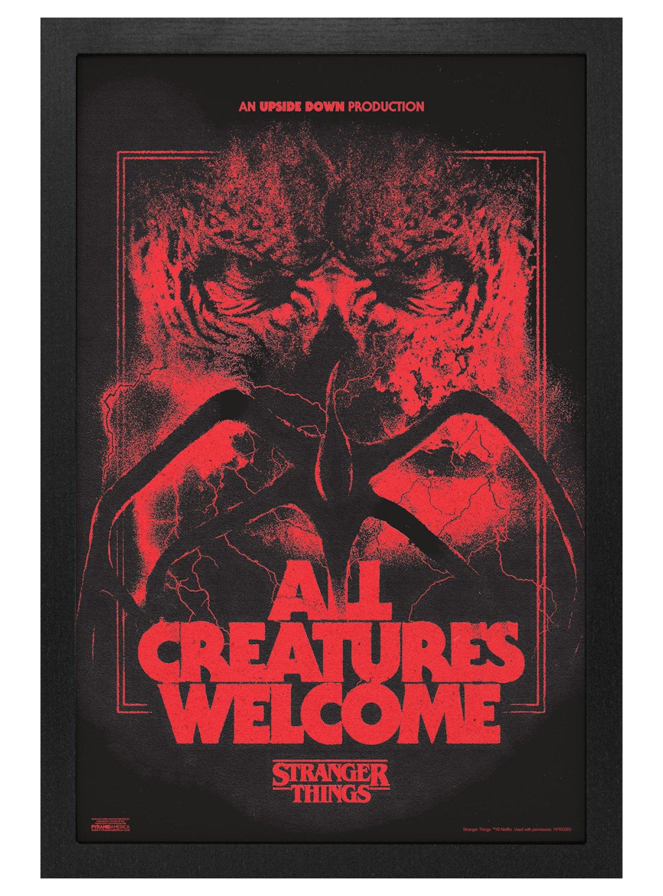 Stranger Things All Creatures Welcome Framed Poster, , hi-res