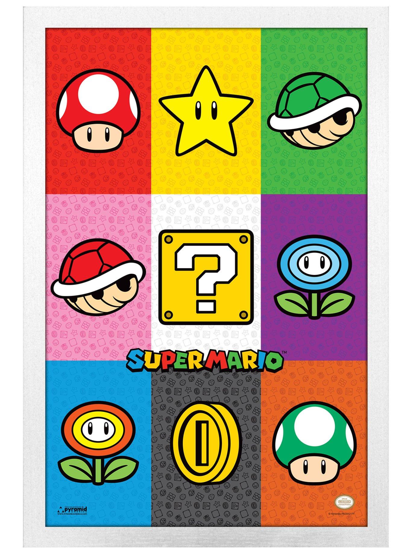 Super Mario Pop Art Items Framed Poster, , hi-res
