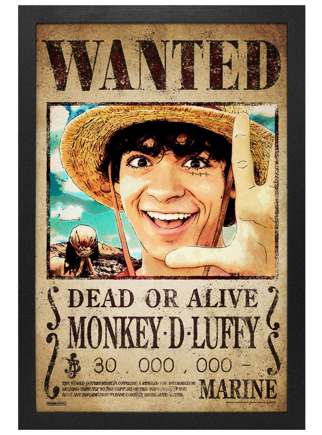 One Piece Live Action Luffy Wanted Framed Poster, , hi-res