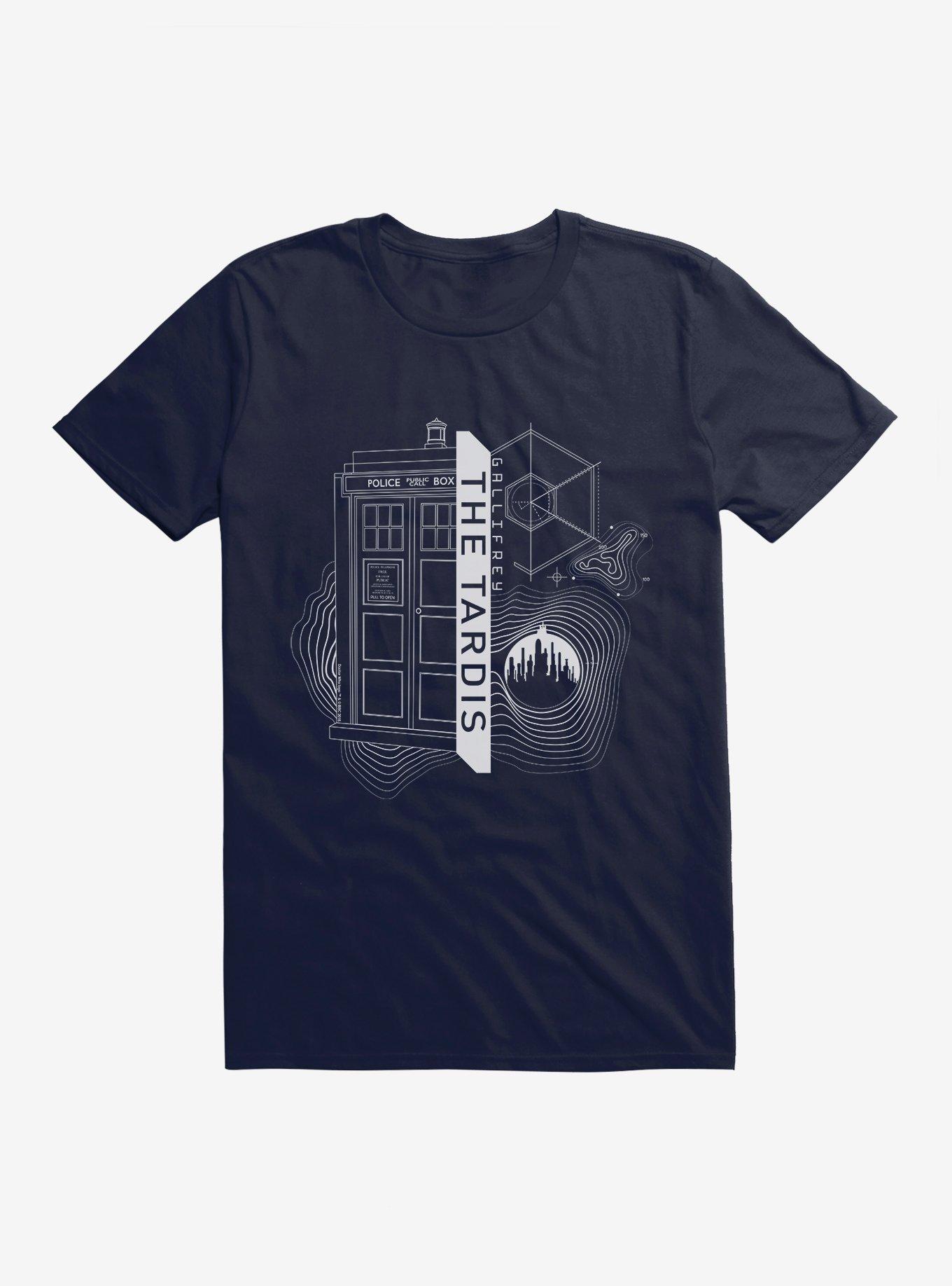 Doctor Who Tardis Outline Specs T-Shirt, , hi-res