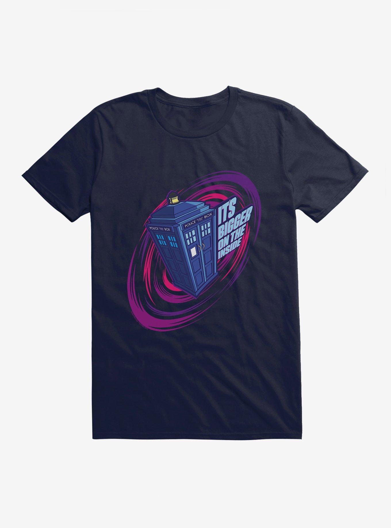 Doctor Who Tardis Bigger On The Inside T-Shirt, NAVY, hi-res