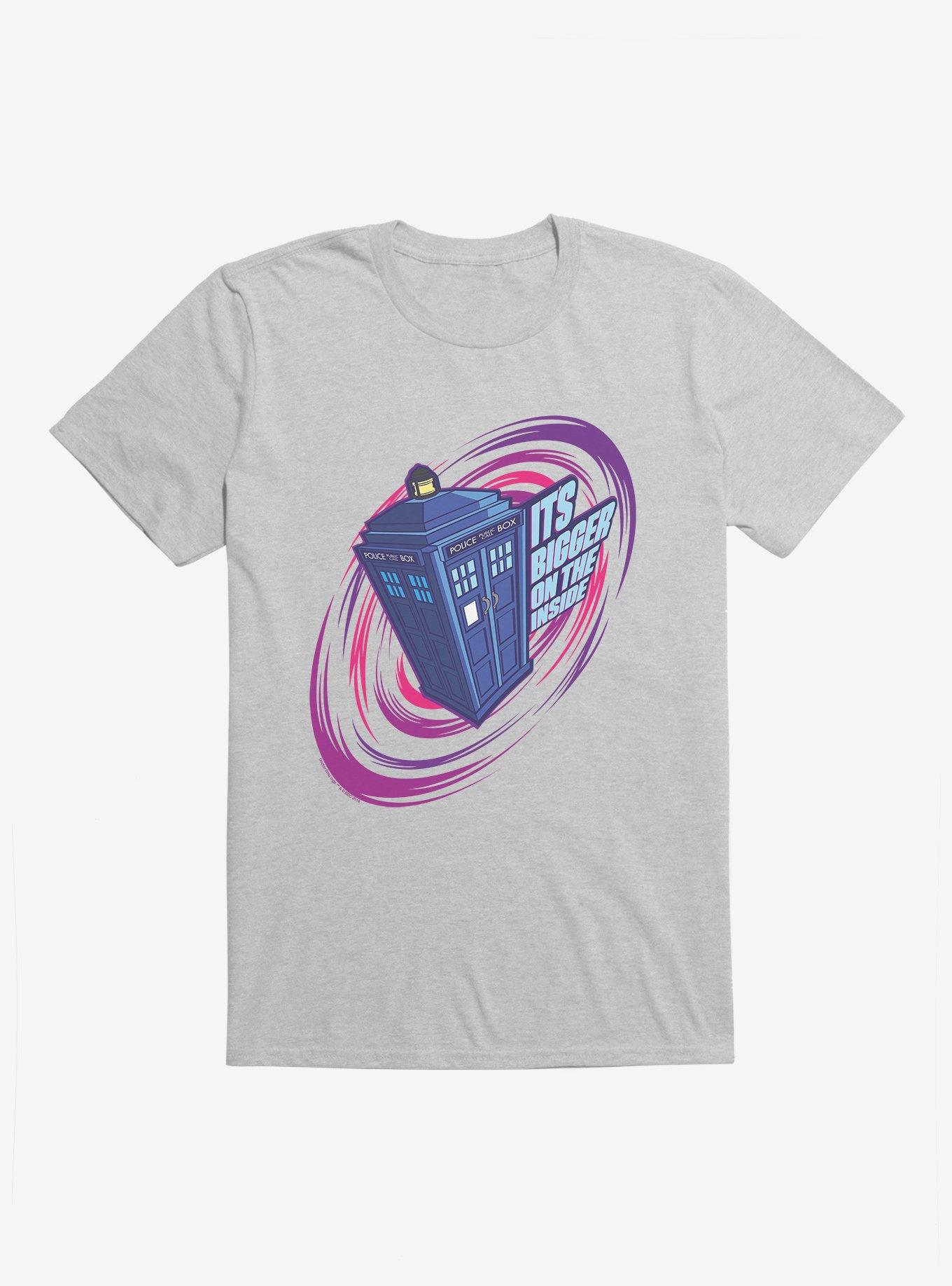 Doctor Who Tardis Bigger On The Inside T-Shirt, HEATHER GREY, hi-res