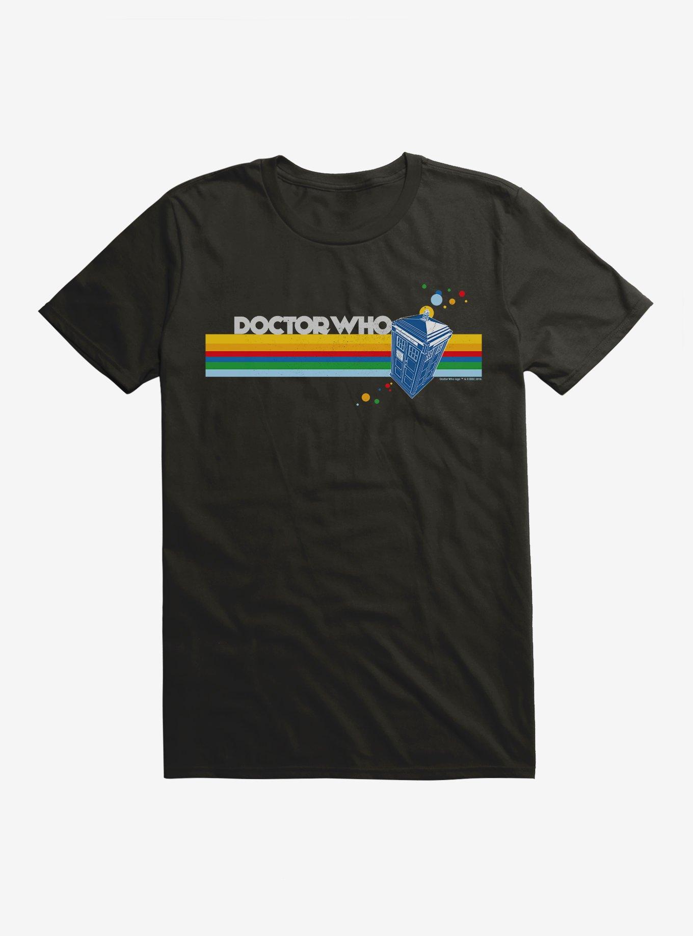 Doctor Who Thirteenth Doctor Tardis Rainbow Stripe T-Shirt