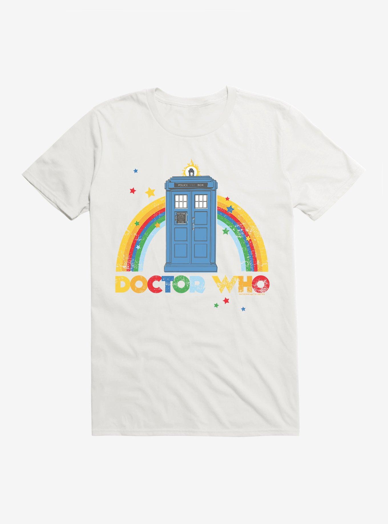 Doctor Who Thirteenth Doctor Tardis Distressed Rainbow T-Shirt, , hi-res